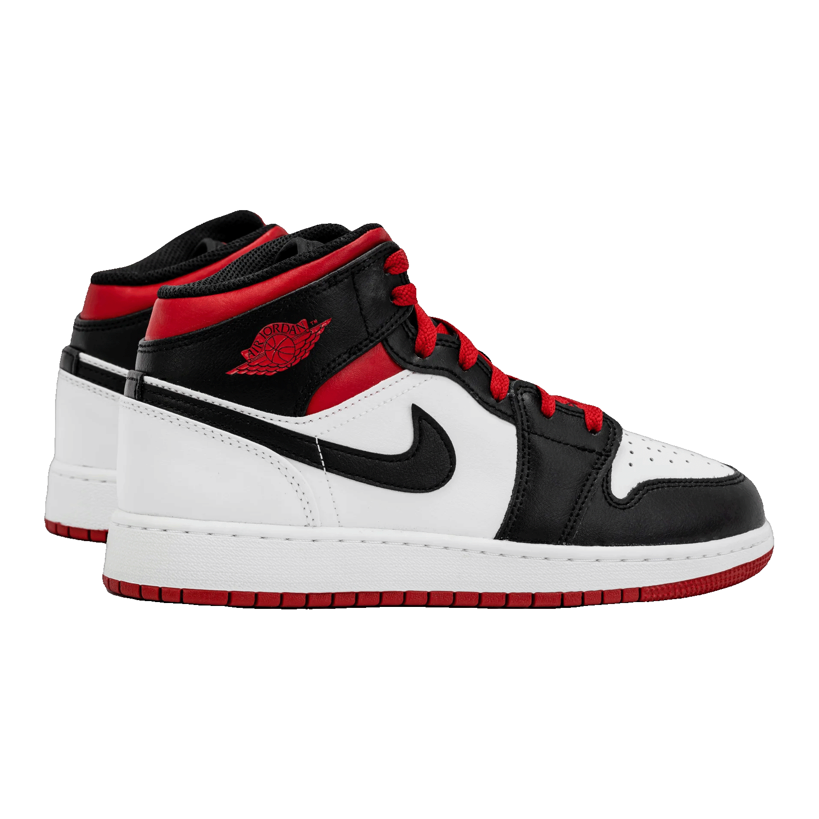 Nike Air Jordan 1 Mid Gym Red Black Patent Back