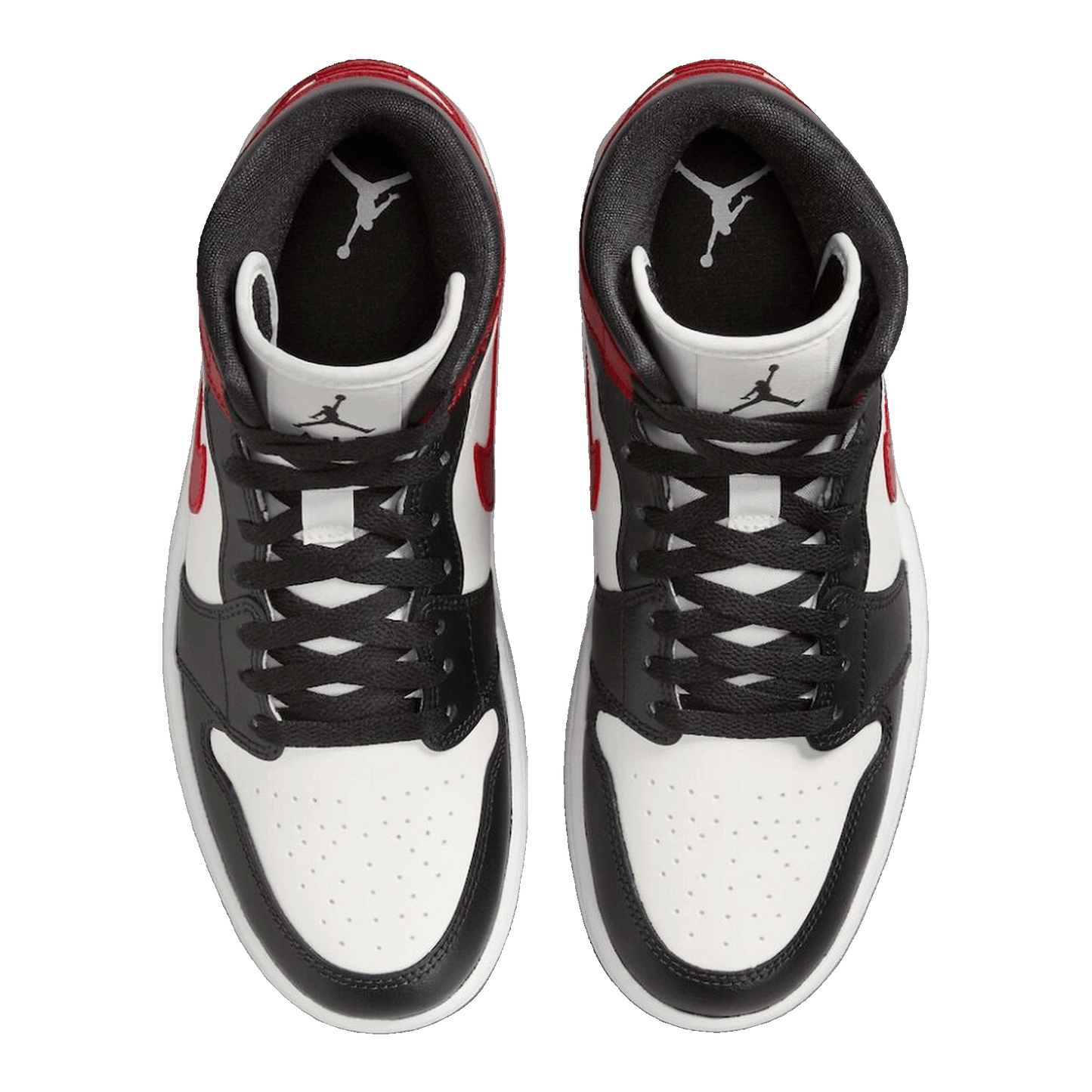 Nike Air Jordan 1 Mid Gym Red Black Toe (GS) Oben