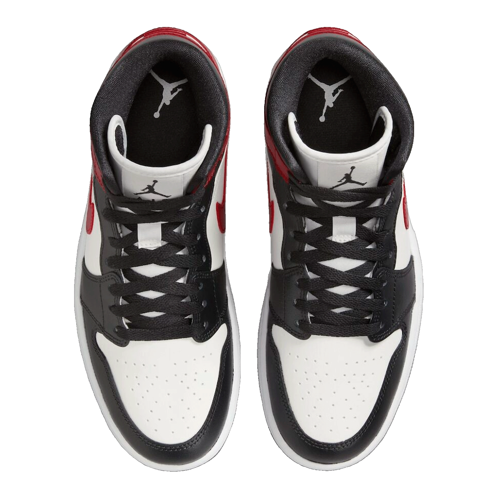 Nike Air Jordan 1 Mid Gym Red Black Toe (GS) Oben