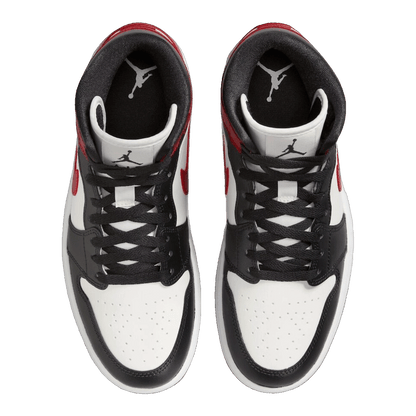 Nike Air Jordan 1 Mid Gym Red Black Toe (GS) Oben