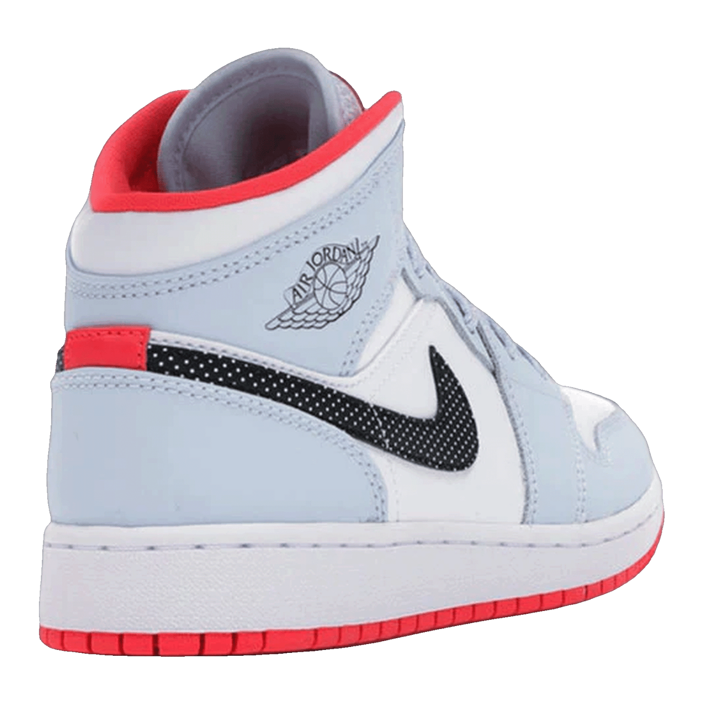 Nike Air Jordan 1 Mid Half Blue Polka Dot Swoosh (GS) Back