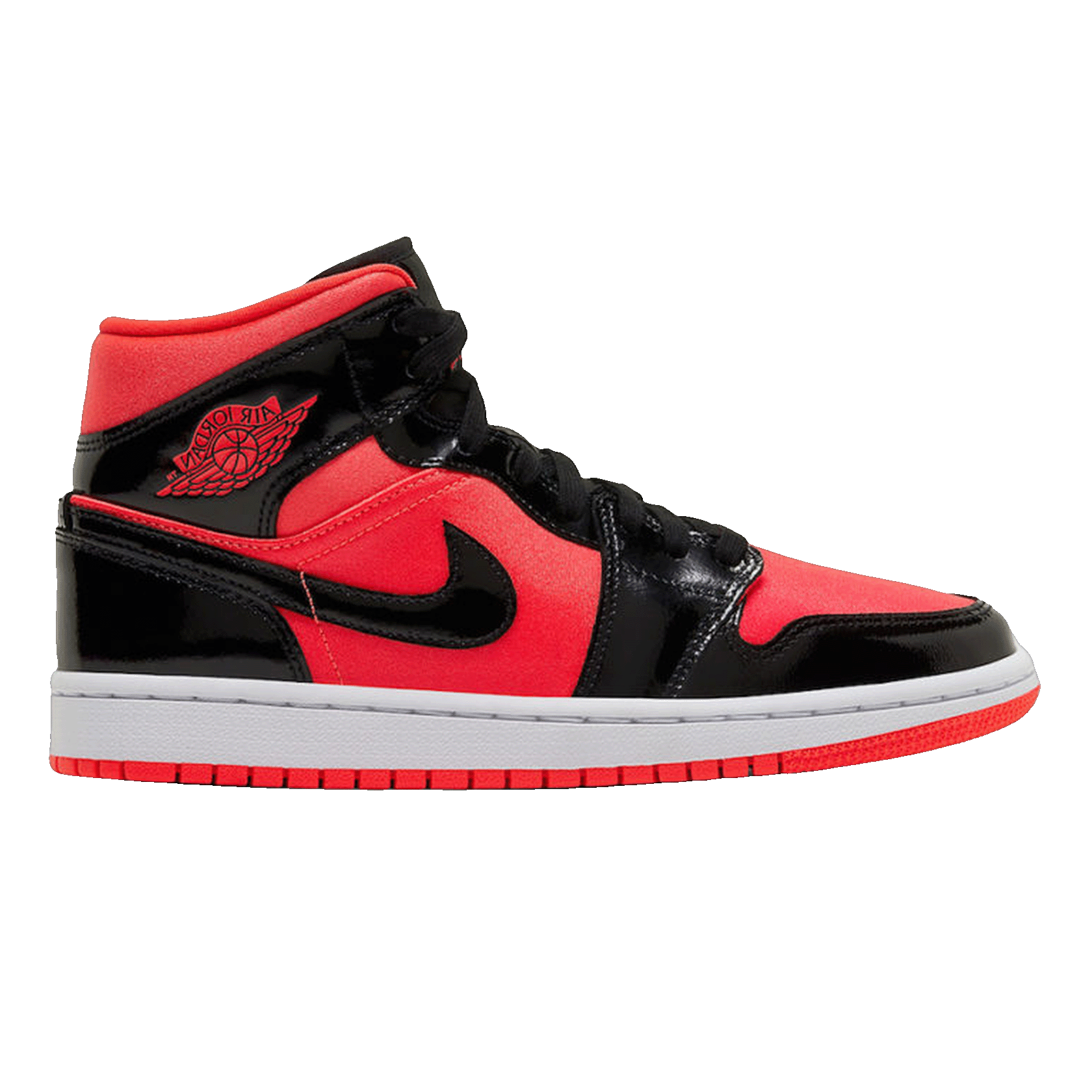 Nike Air Jordan 1 Mid Hot Punch Black (W)