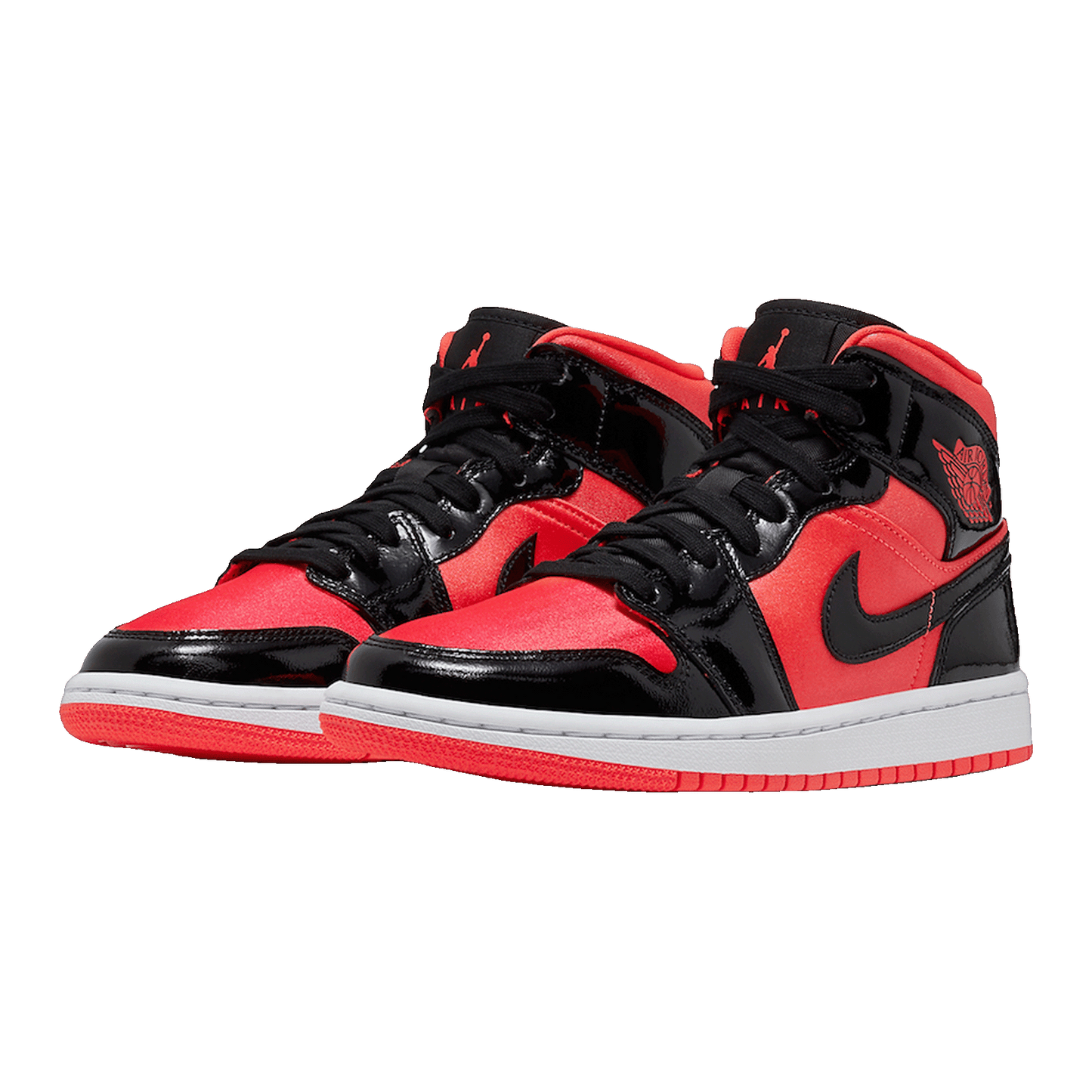 Nike Air Jordan 1 Mid Hot Punch Black (W) Side