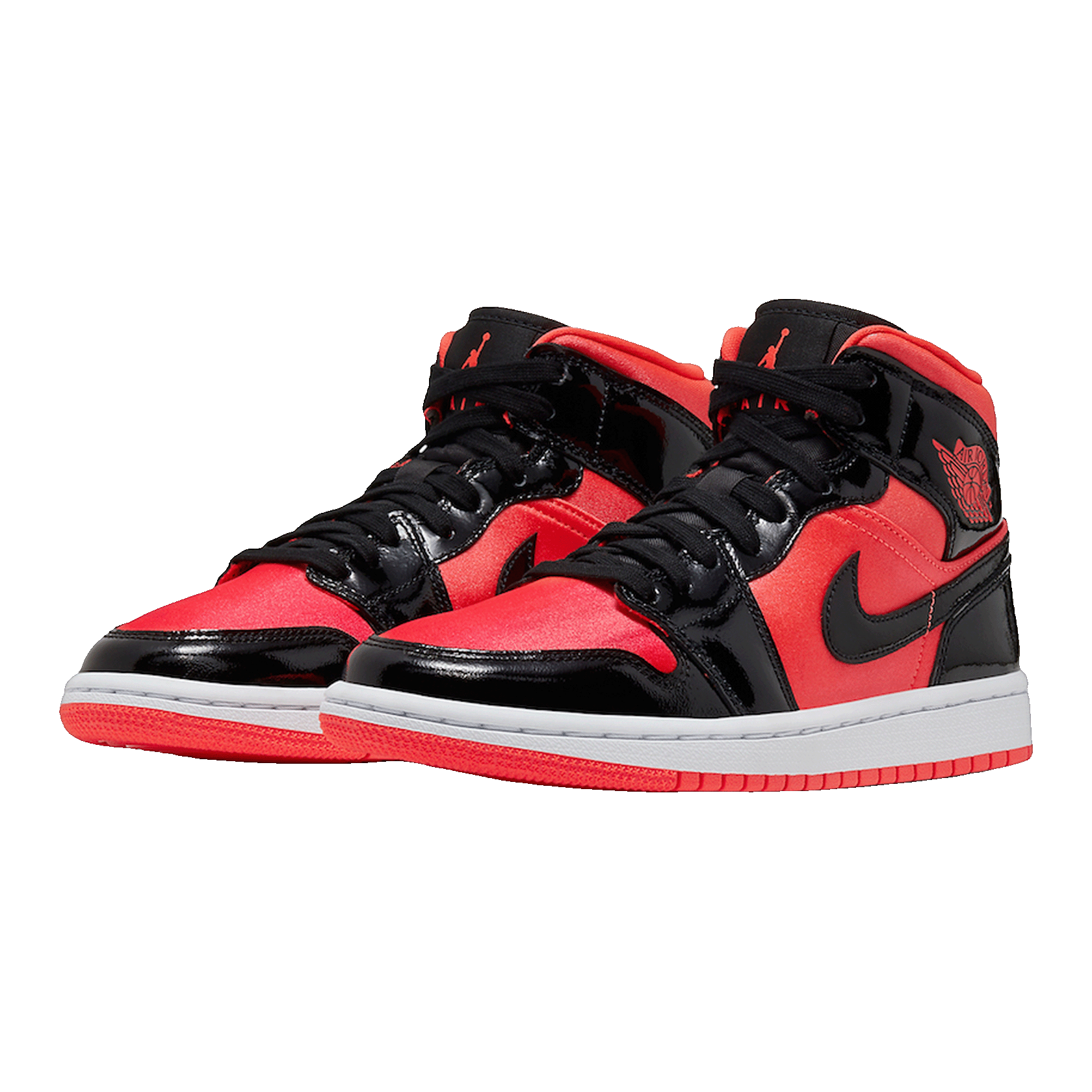 Nike Air Jordan 1 Mid Hot Punch Black (W) Side