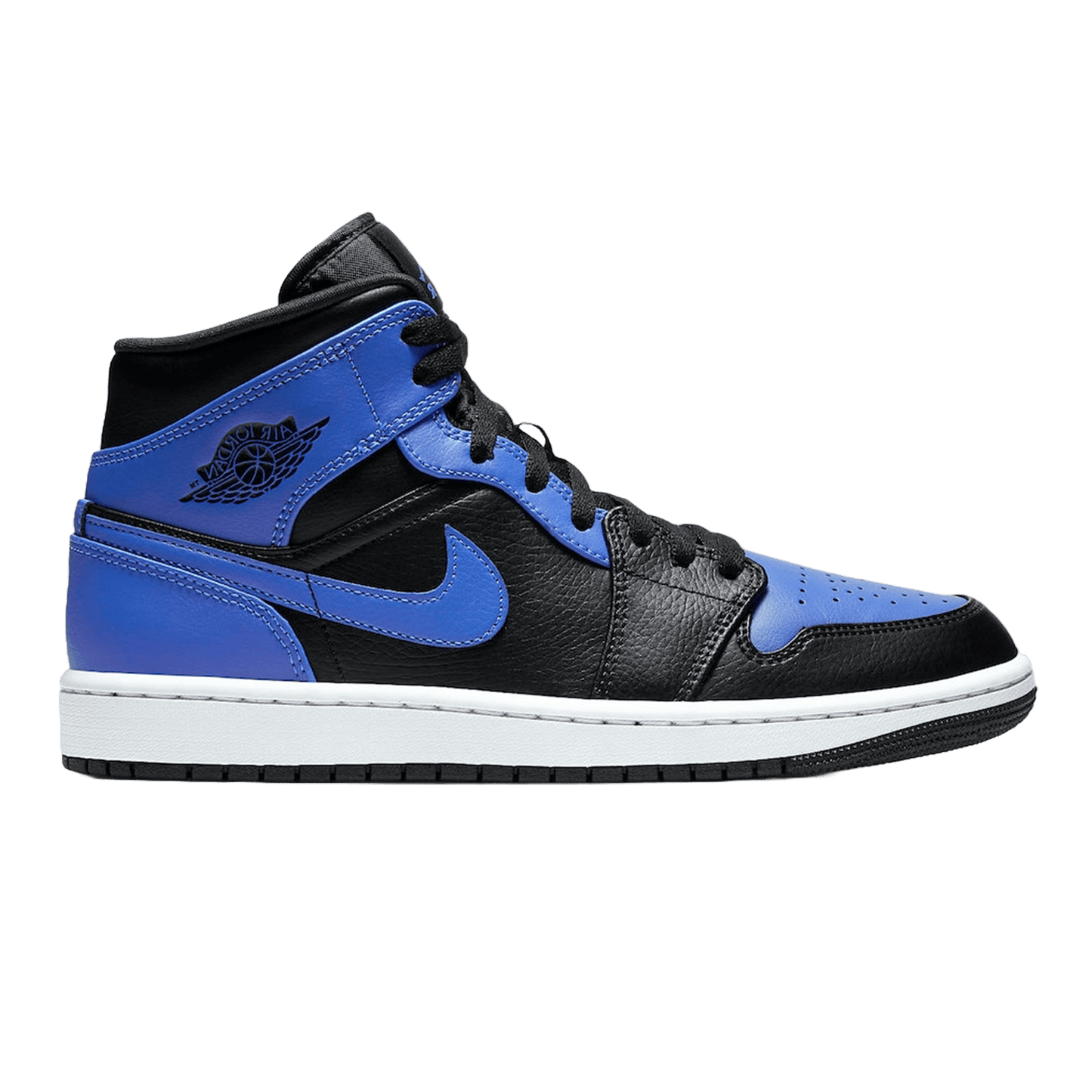 Nike Air Jordan 1 Mid Hyper Royal Tumbled Leather