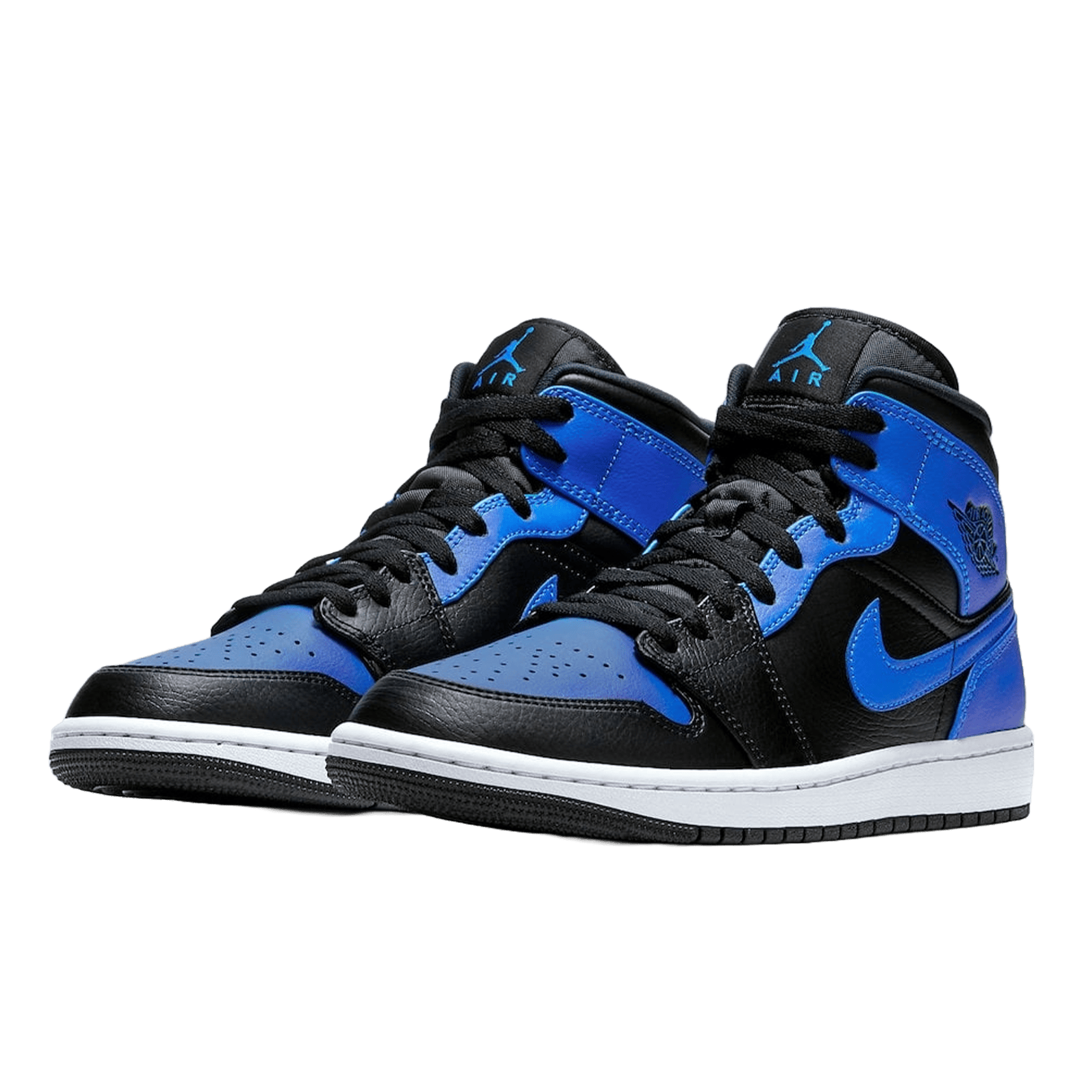Nike Air Jordan 1 Mid Hyper Royal Tumbled Leather Side