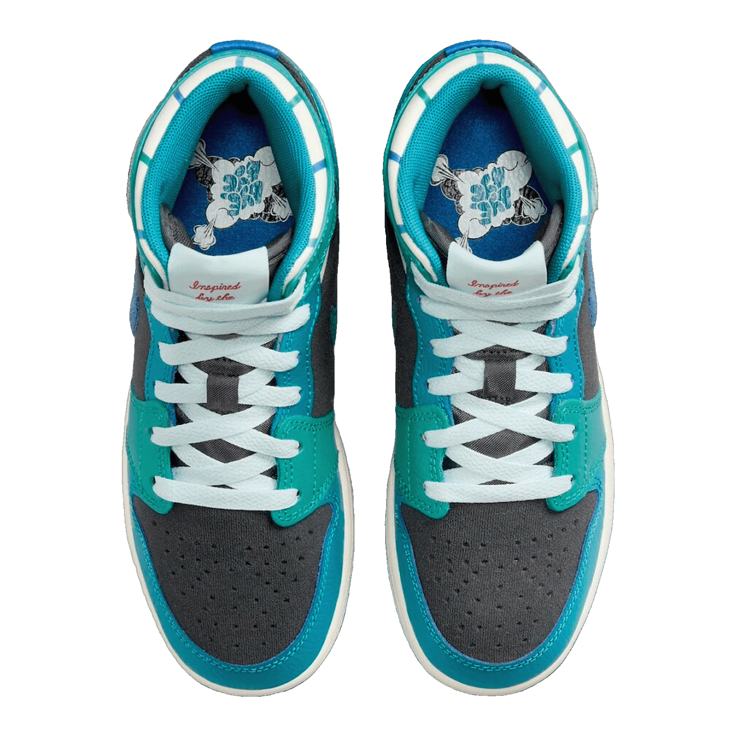 Nike Air Jordan 1 Mid Inspired by the Greatest Aquatone (GS) Oben