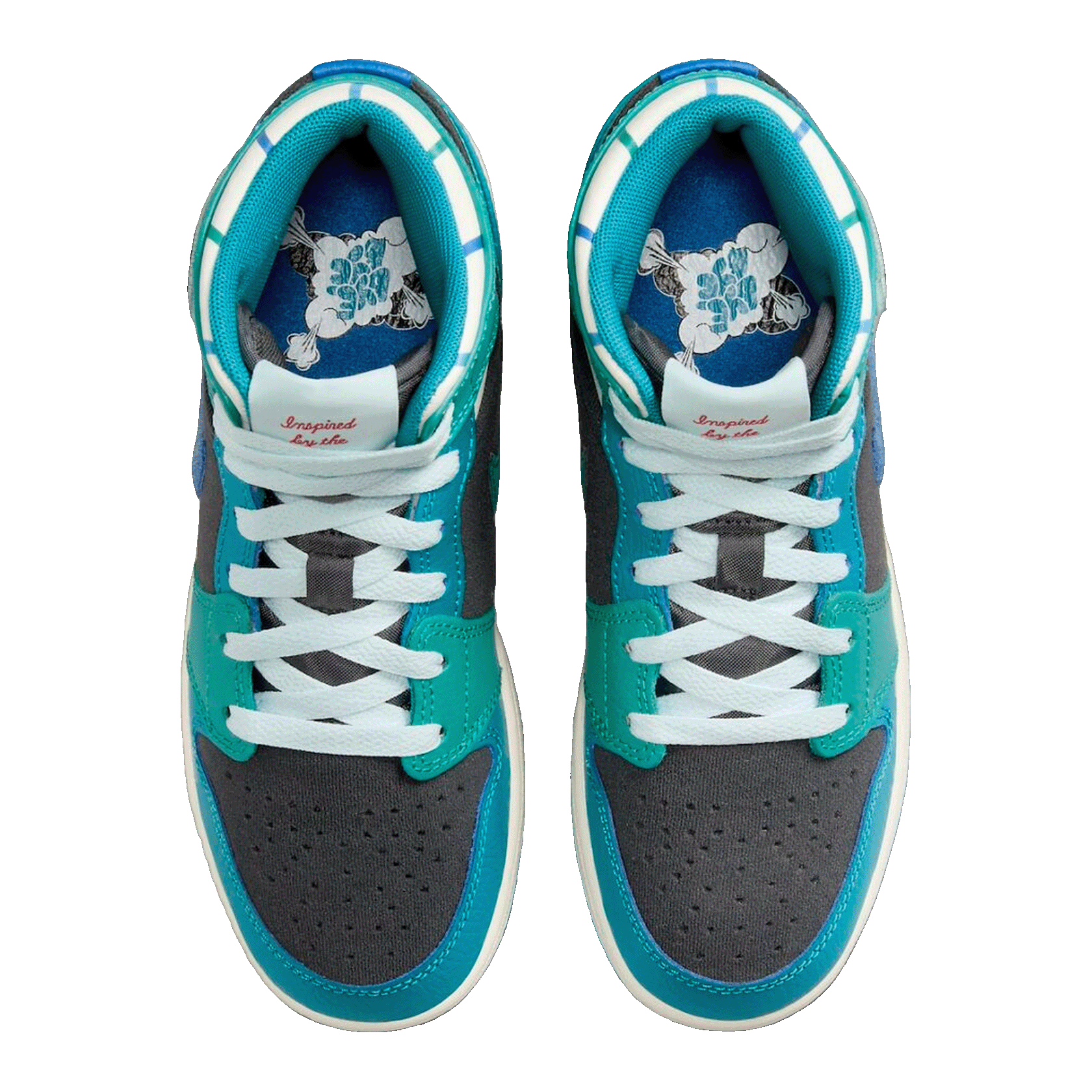 Nike Air Jordan 1 Mid Inspired by the Greatest Aquatone (GS) Oben