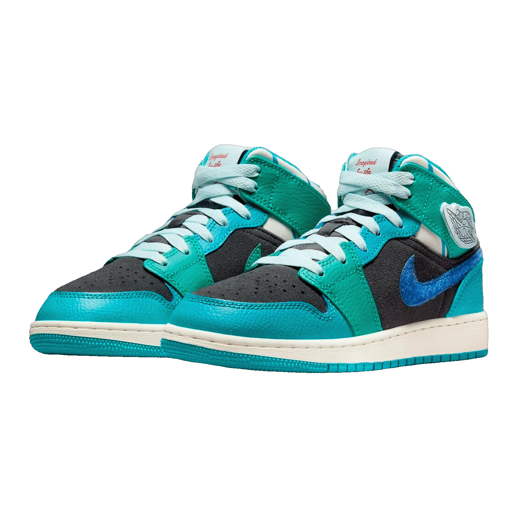 Nike Air Jordan 1 Mid Inspired by the Greatest Aquatone (GS) Side