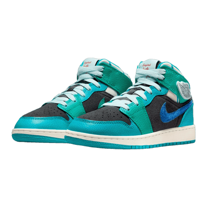 Nike Air Jordan 1 Mid Inspired by the Greatest Aquatone (GS) Side