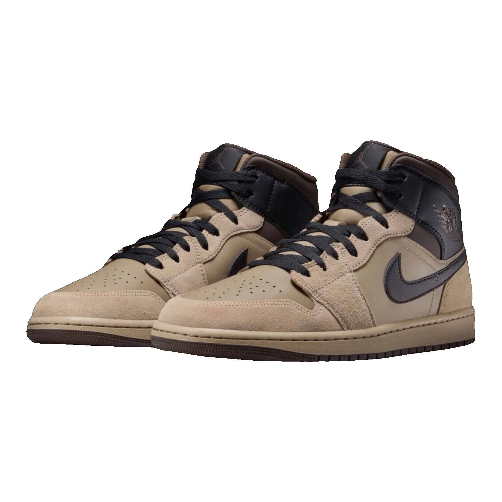 Nike Air Jordan 1 Mid Khaki Baroque Brown Side