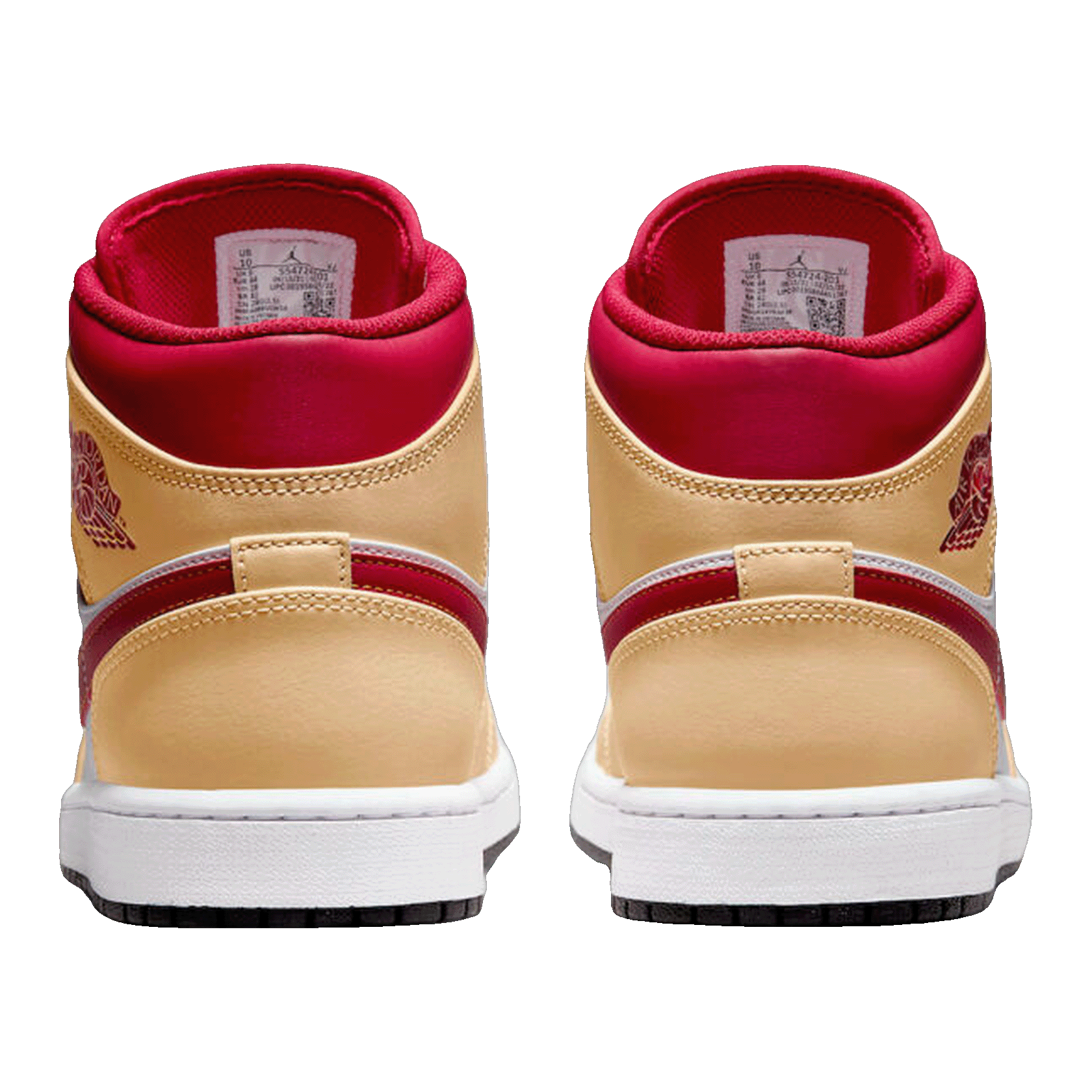 Nike Air Jordan 1 Mid Light Curry Cardinal Back