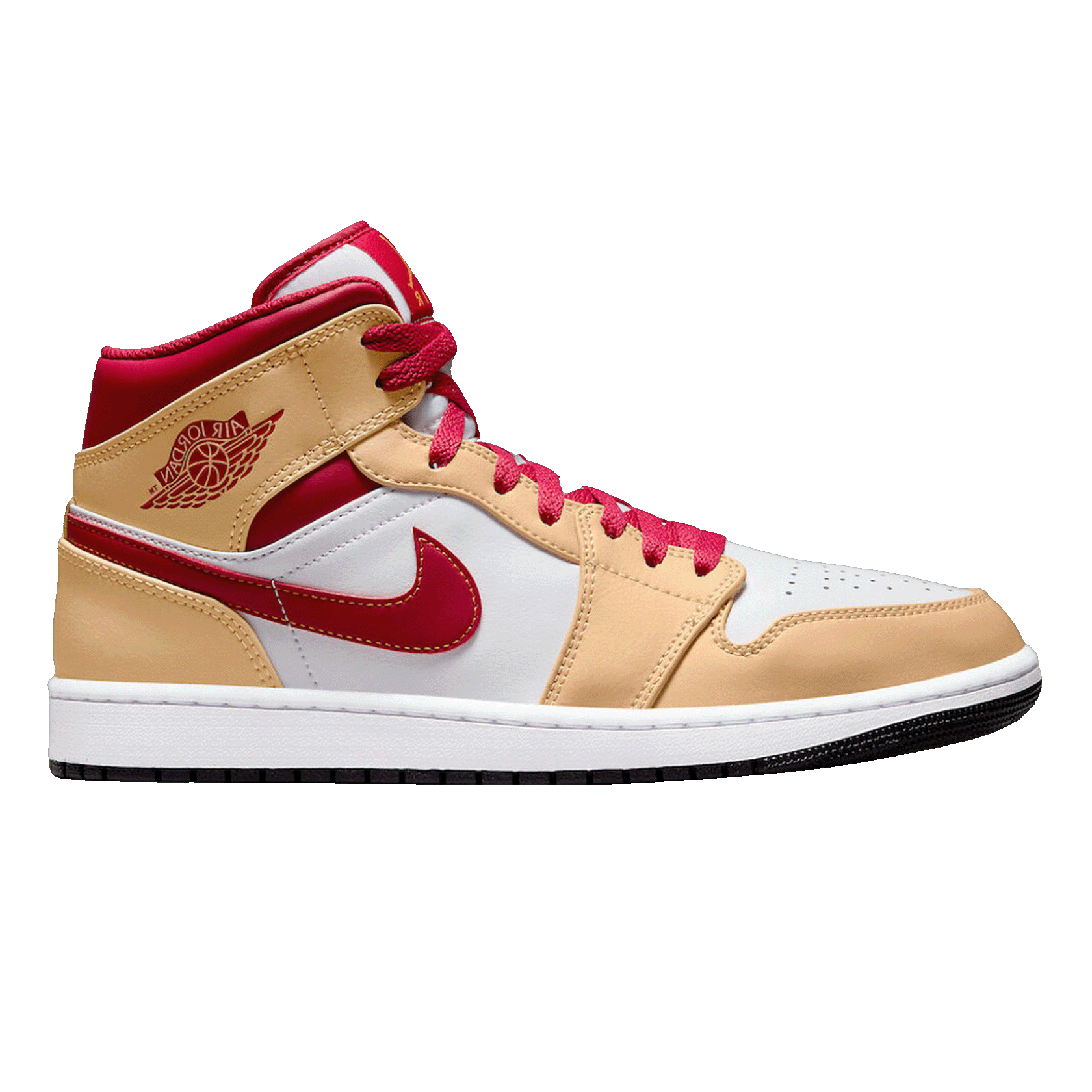 Nike Air Jordan 1 Mid Light Curry Cardinal (GS)