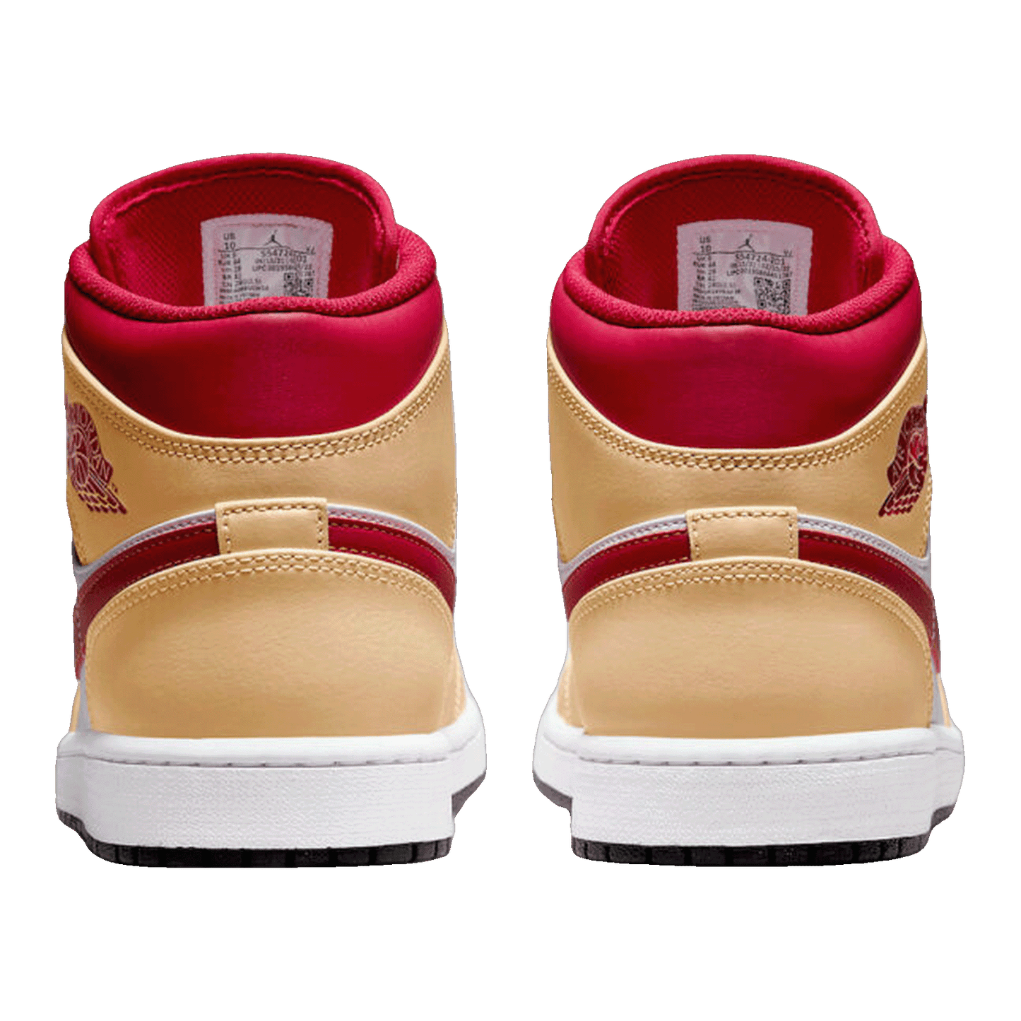 Nike Air Jordan 1 Mid Light Curry Cardinal (GS) Back