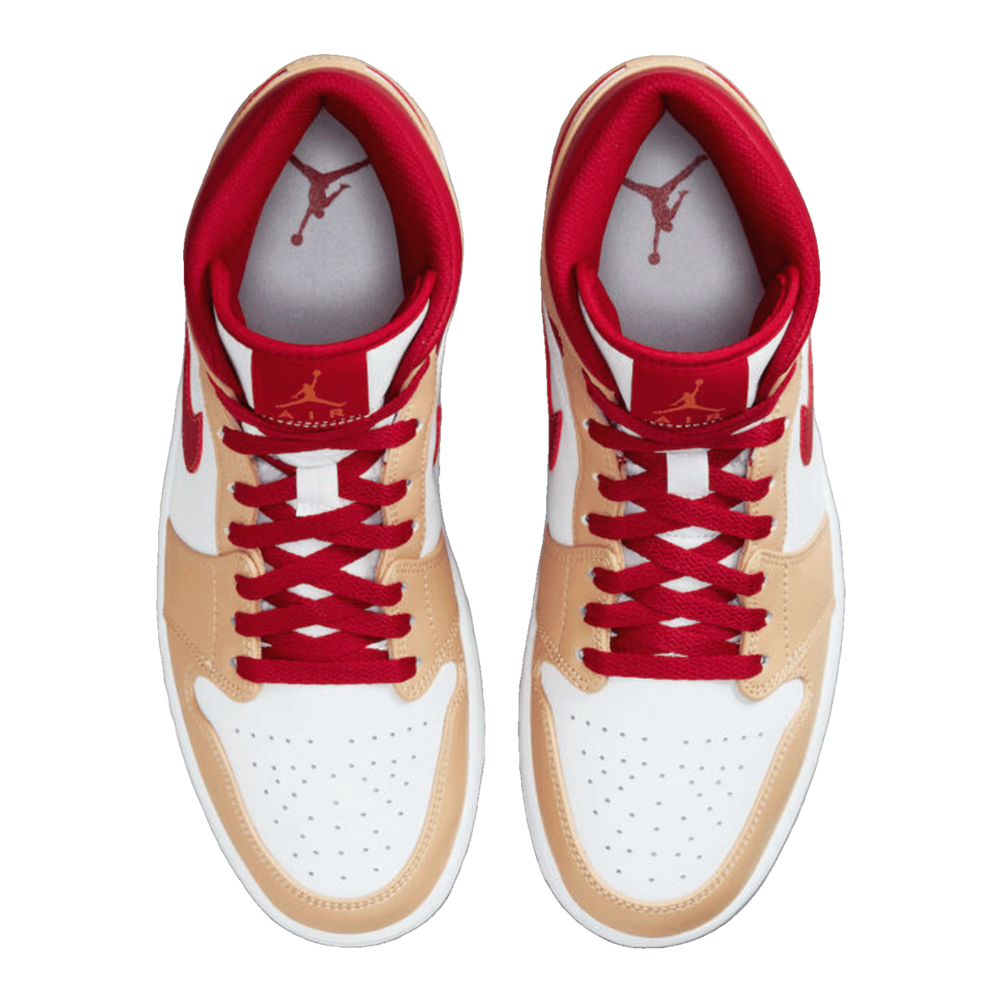 Nike Air Jordan 1 Mid Light Curry Cardinal (GS) Oben