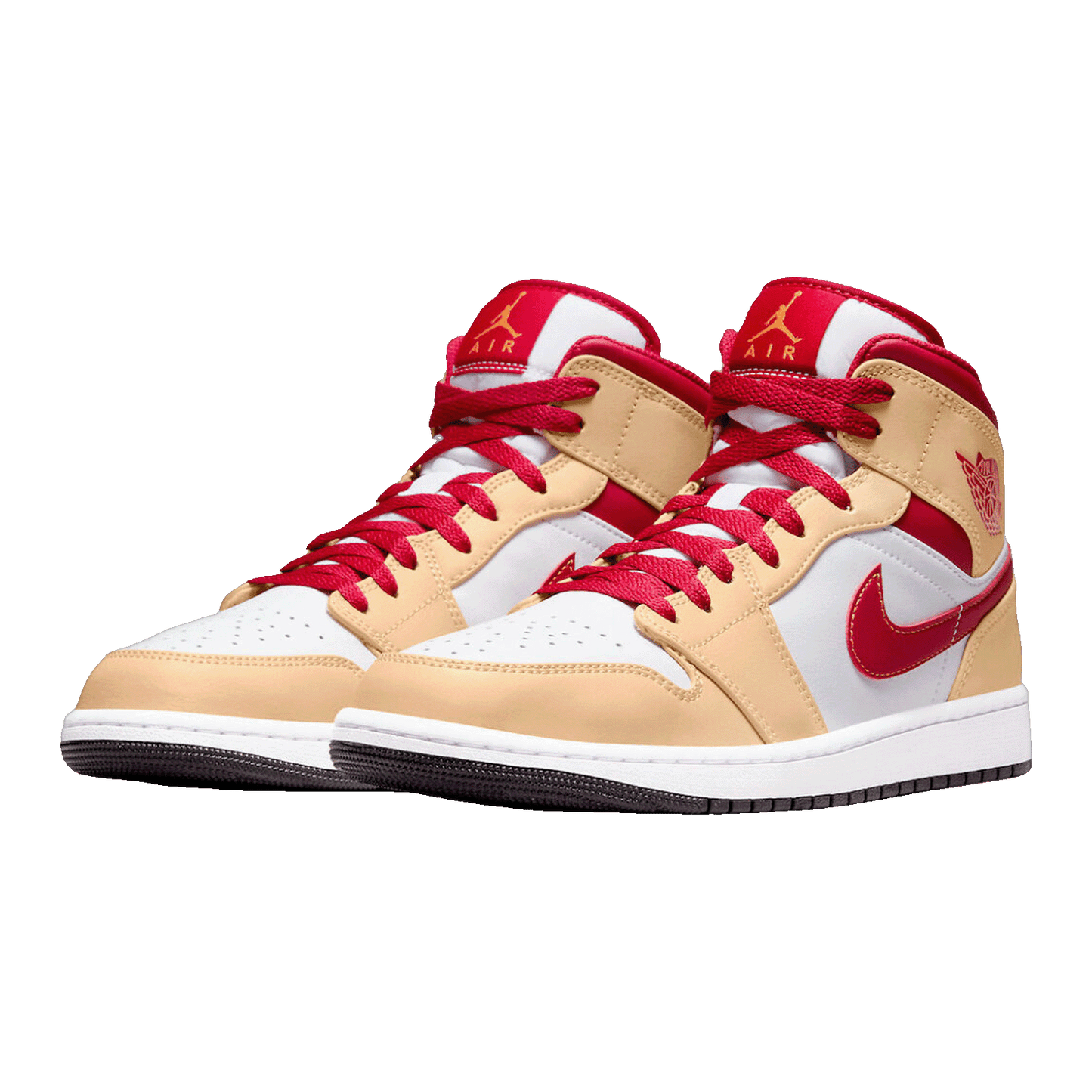 Nike Air Jordan 1 Mid Light Curry Cardinal Side