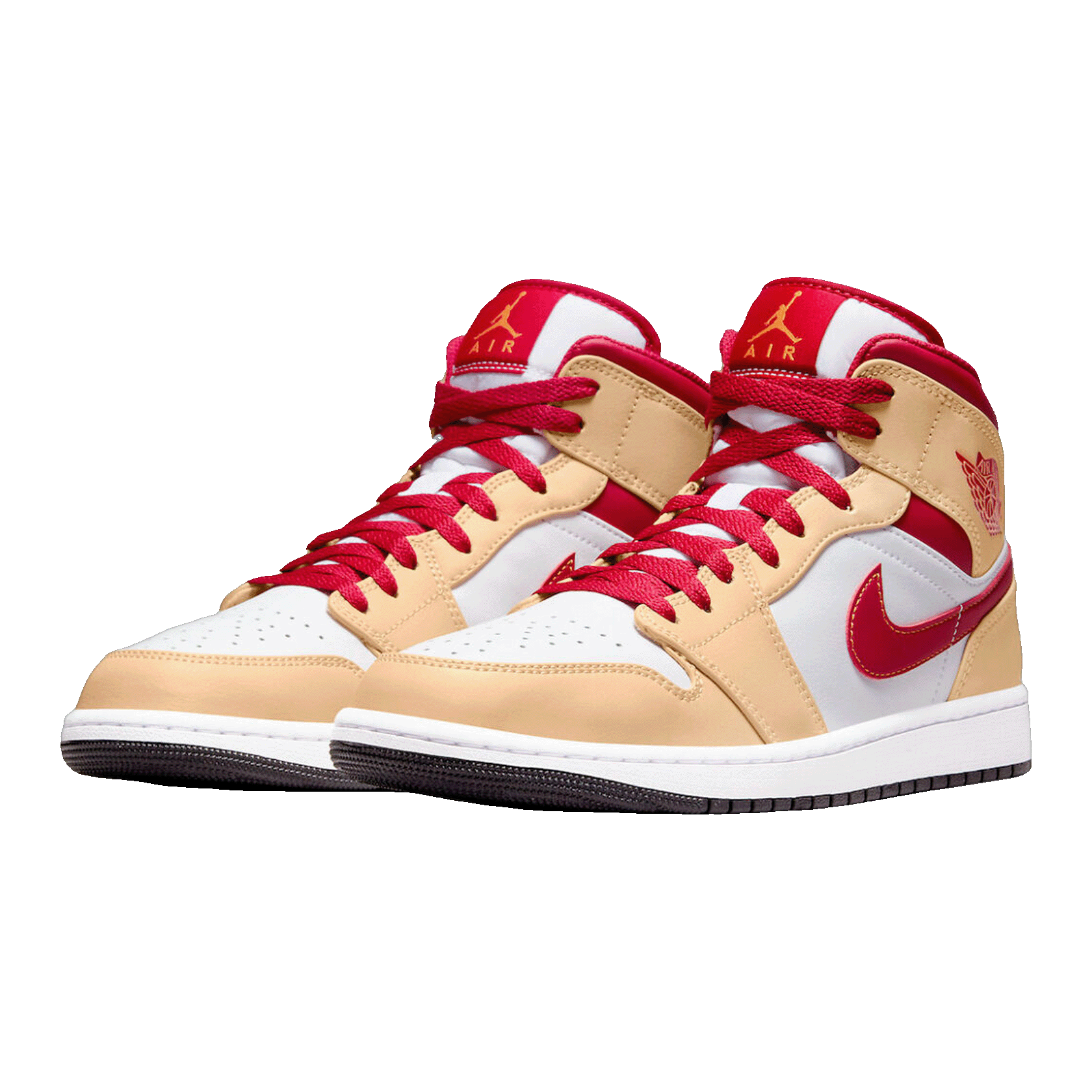 Nike Air Jordan 1 Mid Light Curry Cardinal Side
