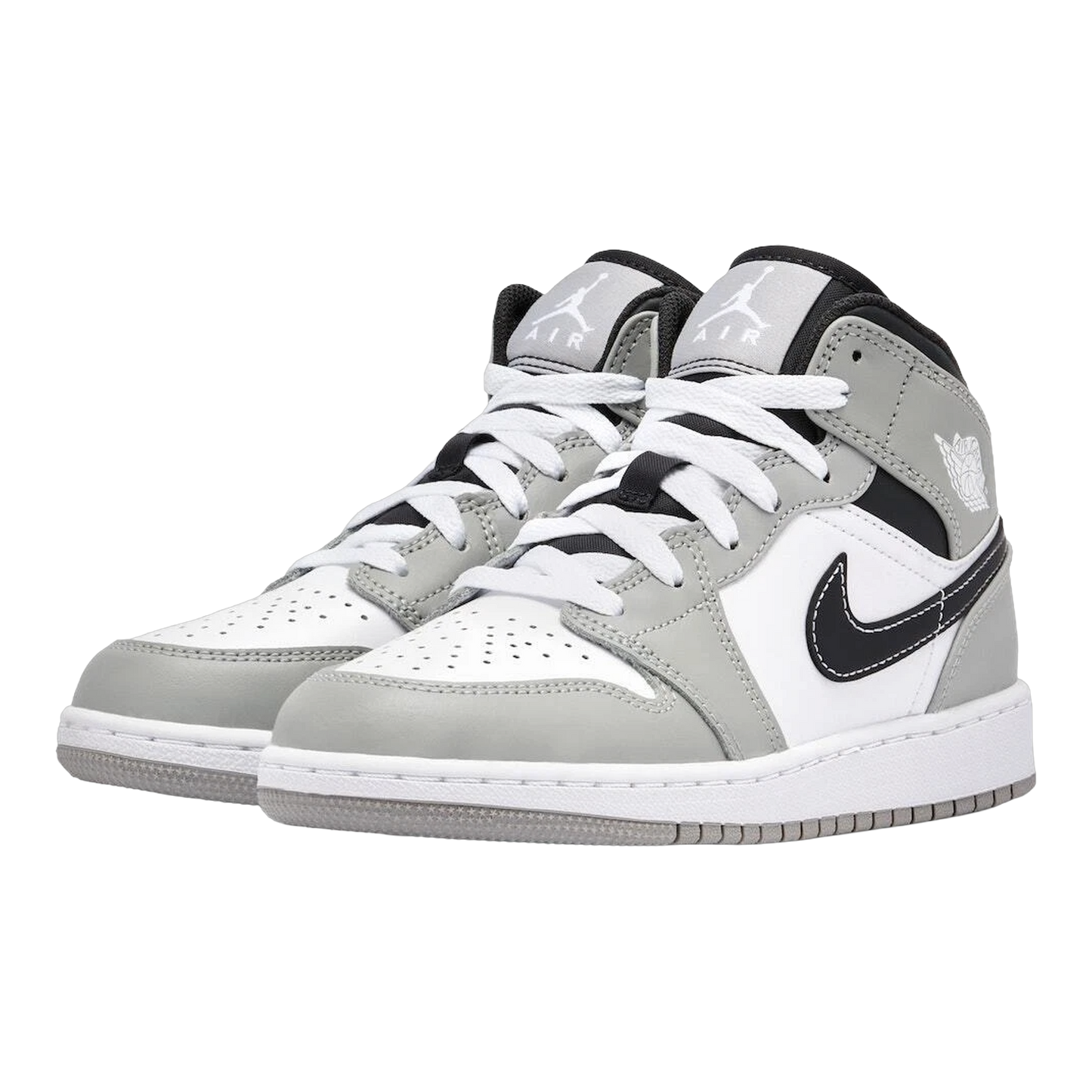 Nike Air Jordan 1 Mid Light Smoke Grey (GS) side 554725-092