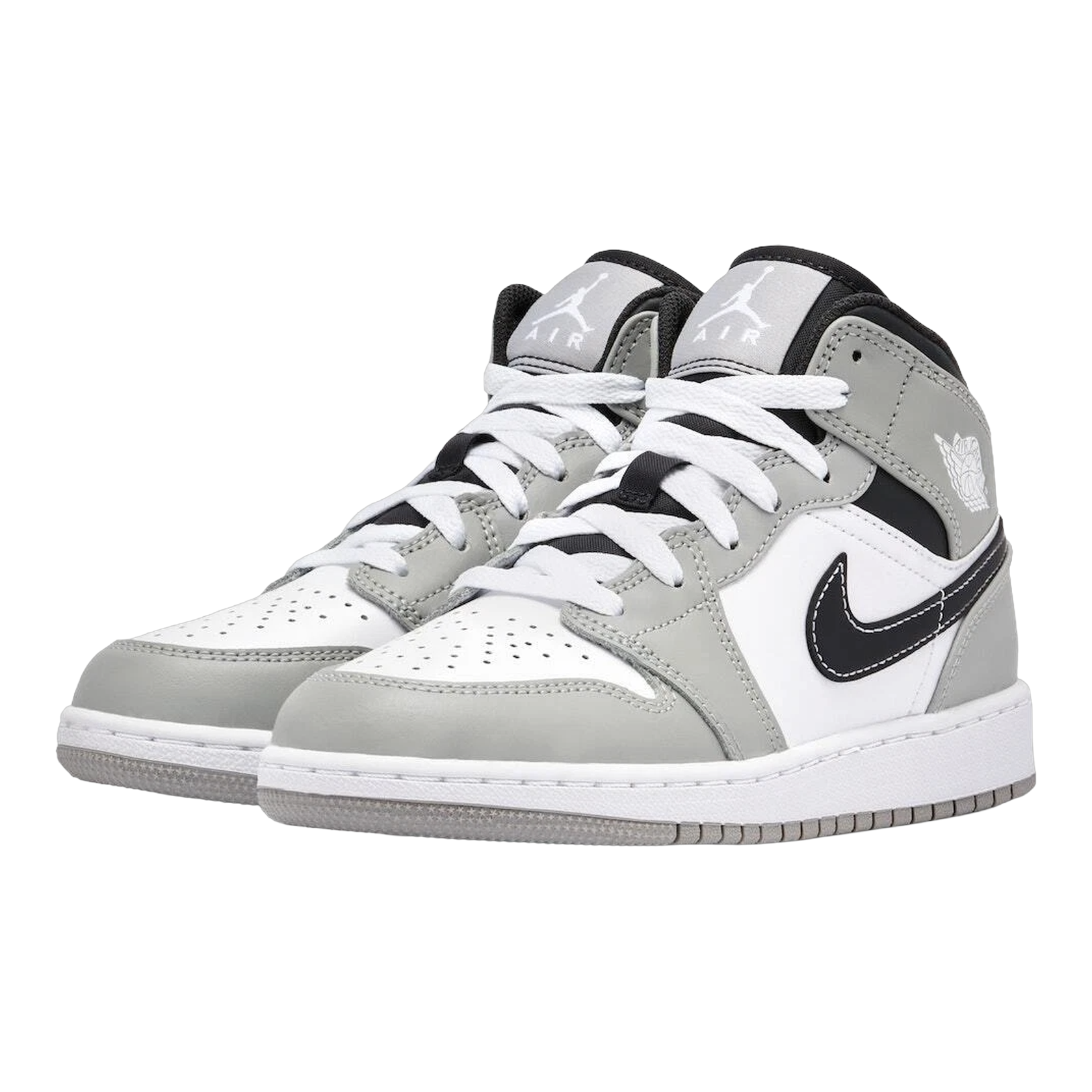 Nike Air Jordan 1 Mid Light Smoke Grey (GS) side 554725-092