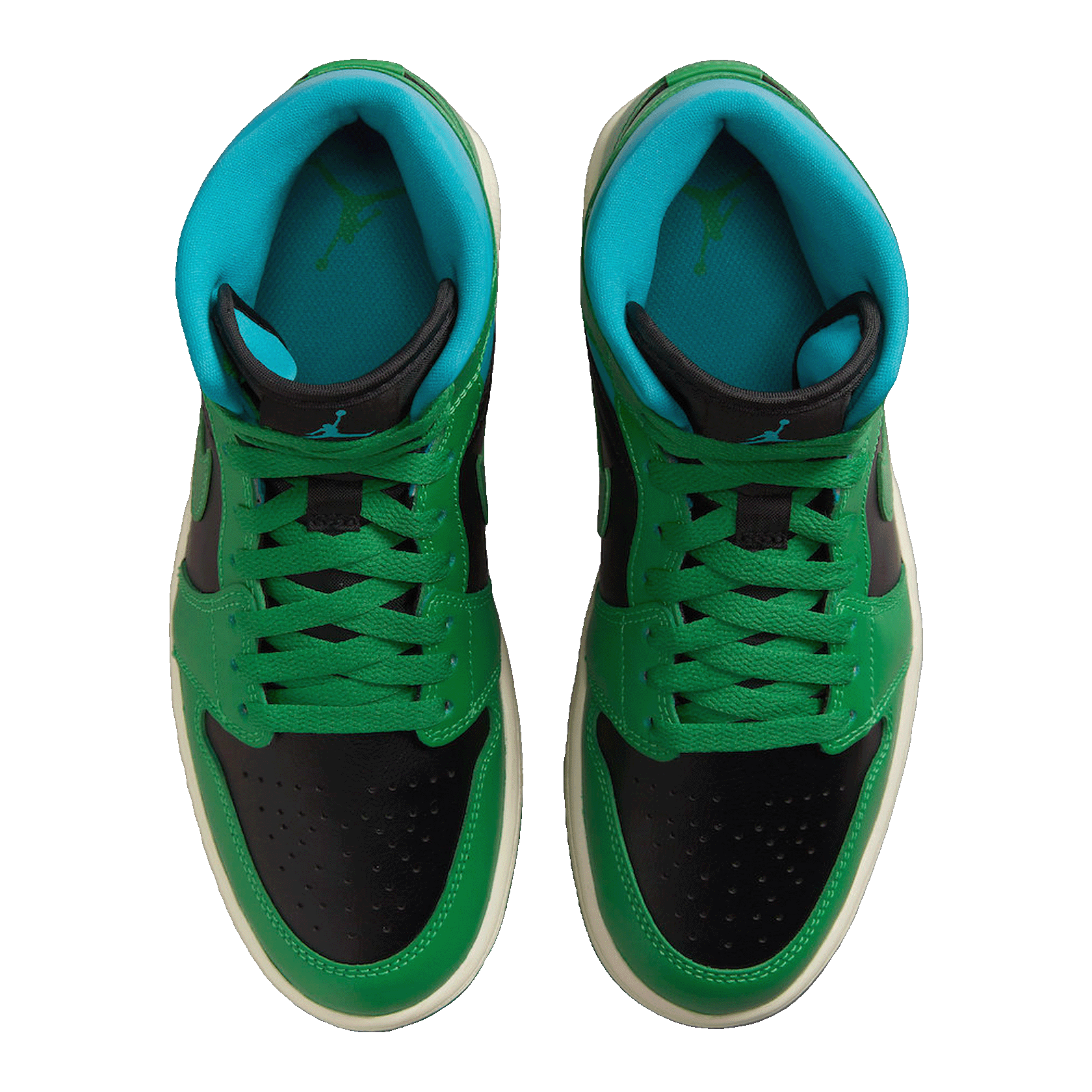Nike Air Jordan 1 Mid Lucky Green Aquatone (W) Oben