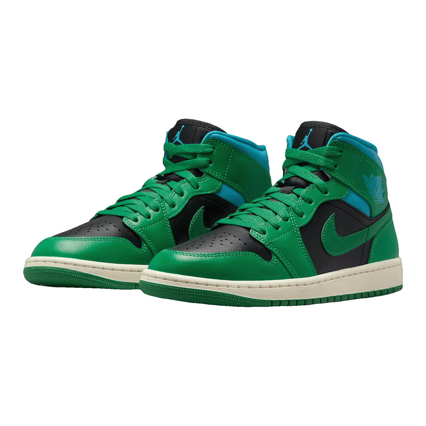 Nike Air Jordan 1 Mid Lucky Green Aquatone (W) Side