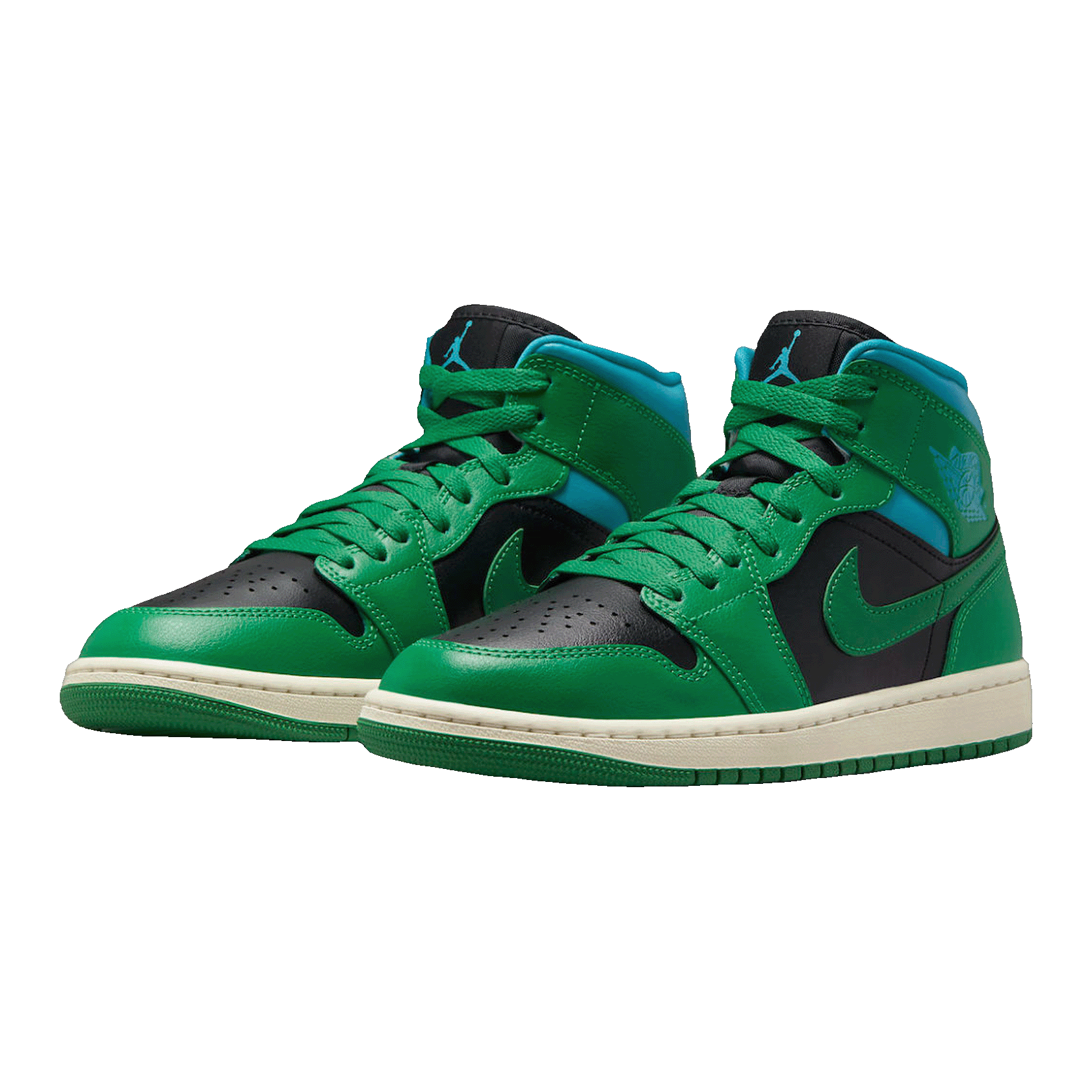 Nike Air Jordan 1 Mid Lucky Green Aquatone (W) Side
