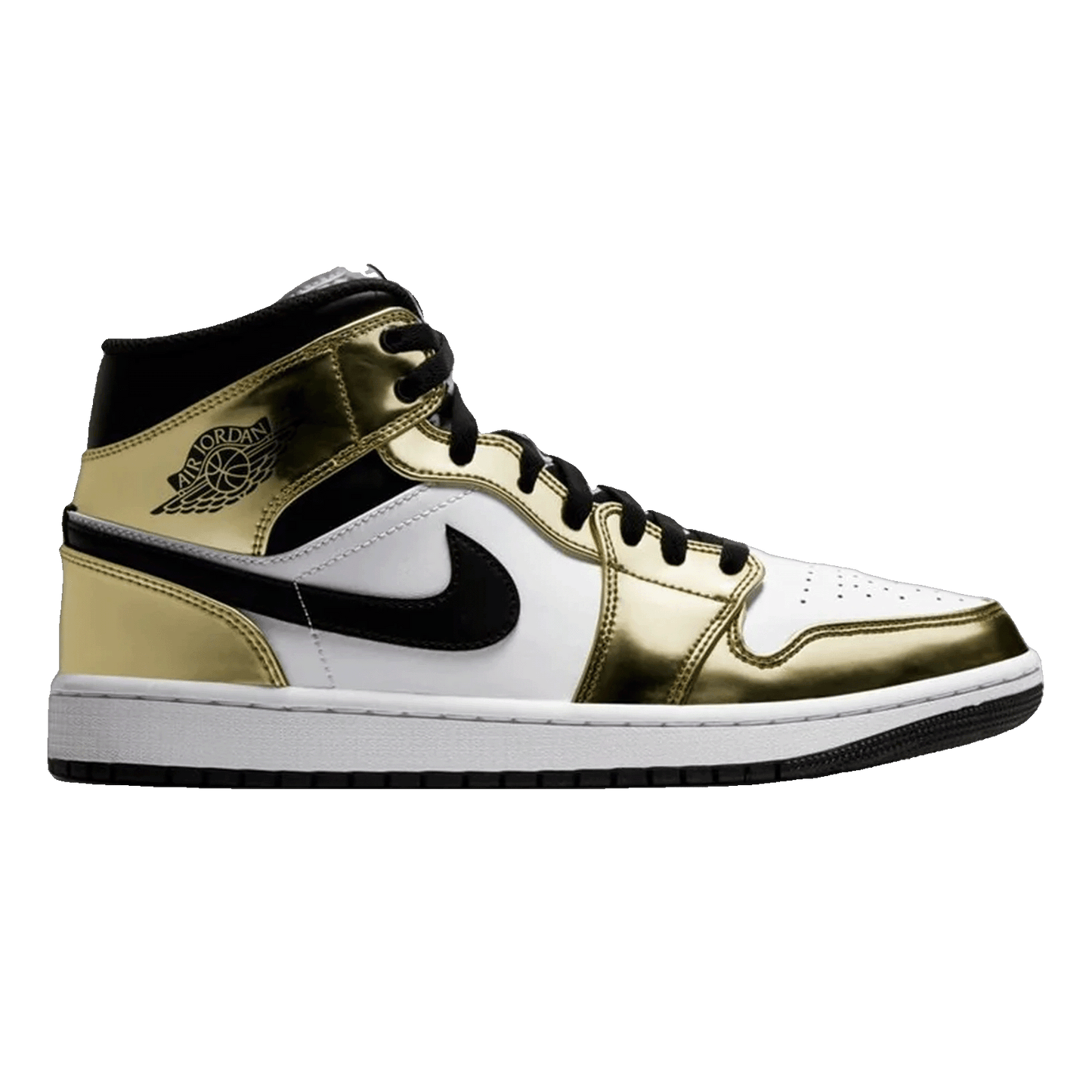 Nike Air Jordan 1 Mid Metallic Gold Black White (GS)