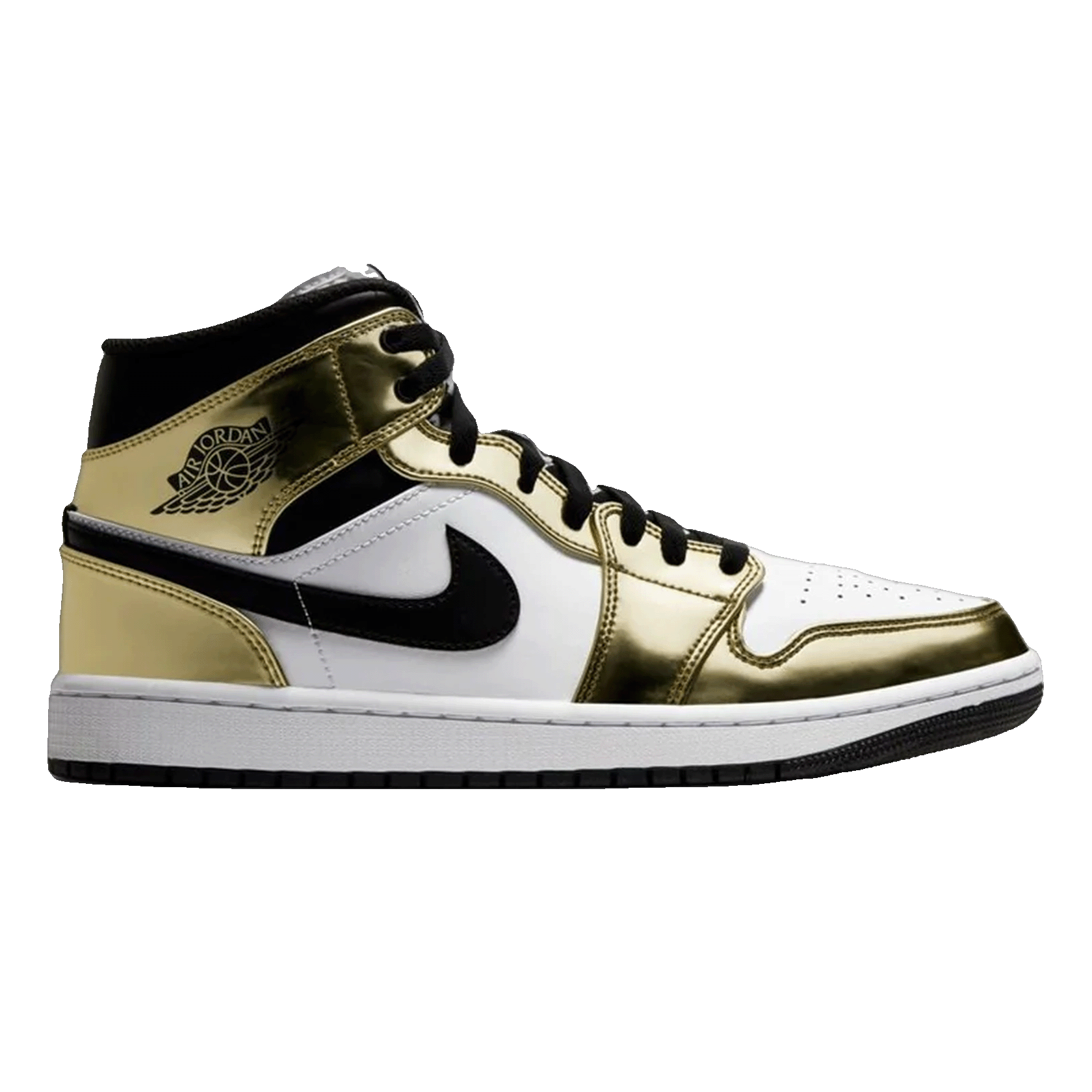 Nike Air Jordan 1 Mid Metallic Gold Black White (GS)