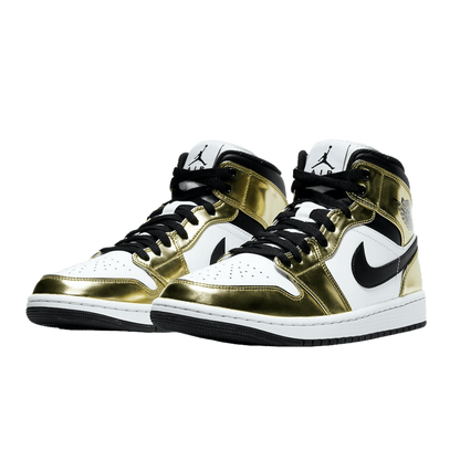 Nike Air Jordan 1 Mid Metallic Gold Black White Side