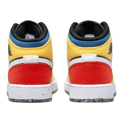 Nike Air Jordan 1 Mid Multi-Color Canvas (GS) Back