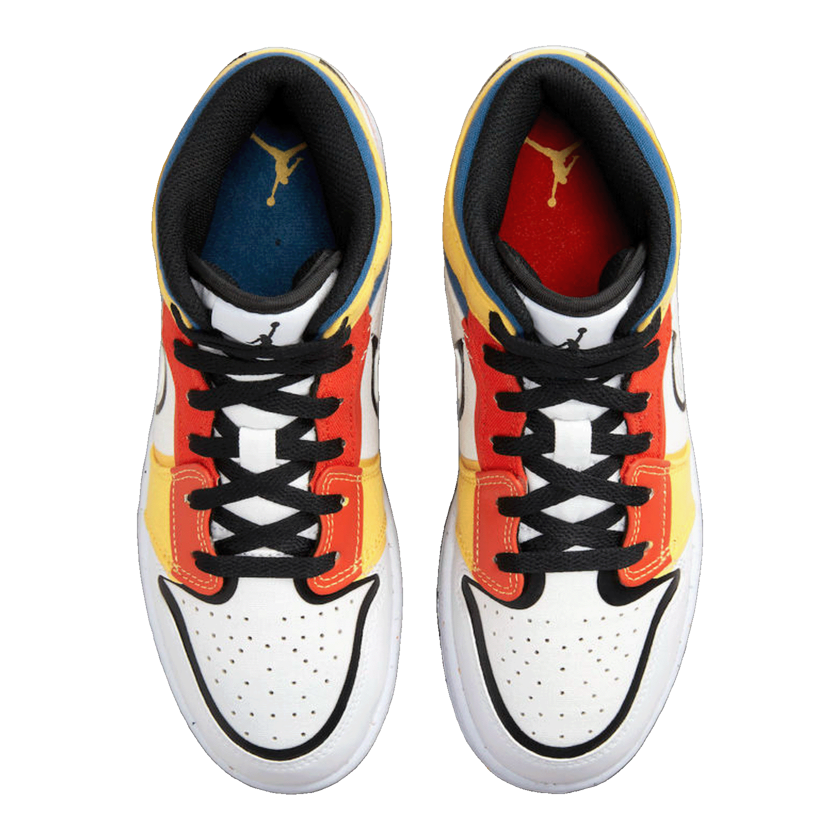 Nike Air Jordan 1 Mid Multi-Color Canvas (GS) Oben