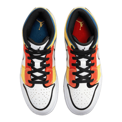 Nike Air Jordan 1 Mid Multi-Color Canvas (GS) Oben