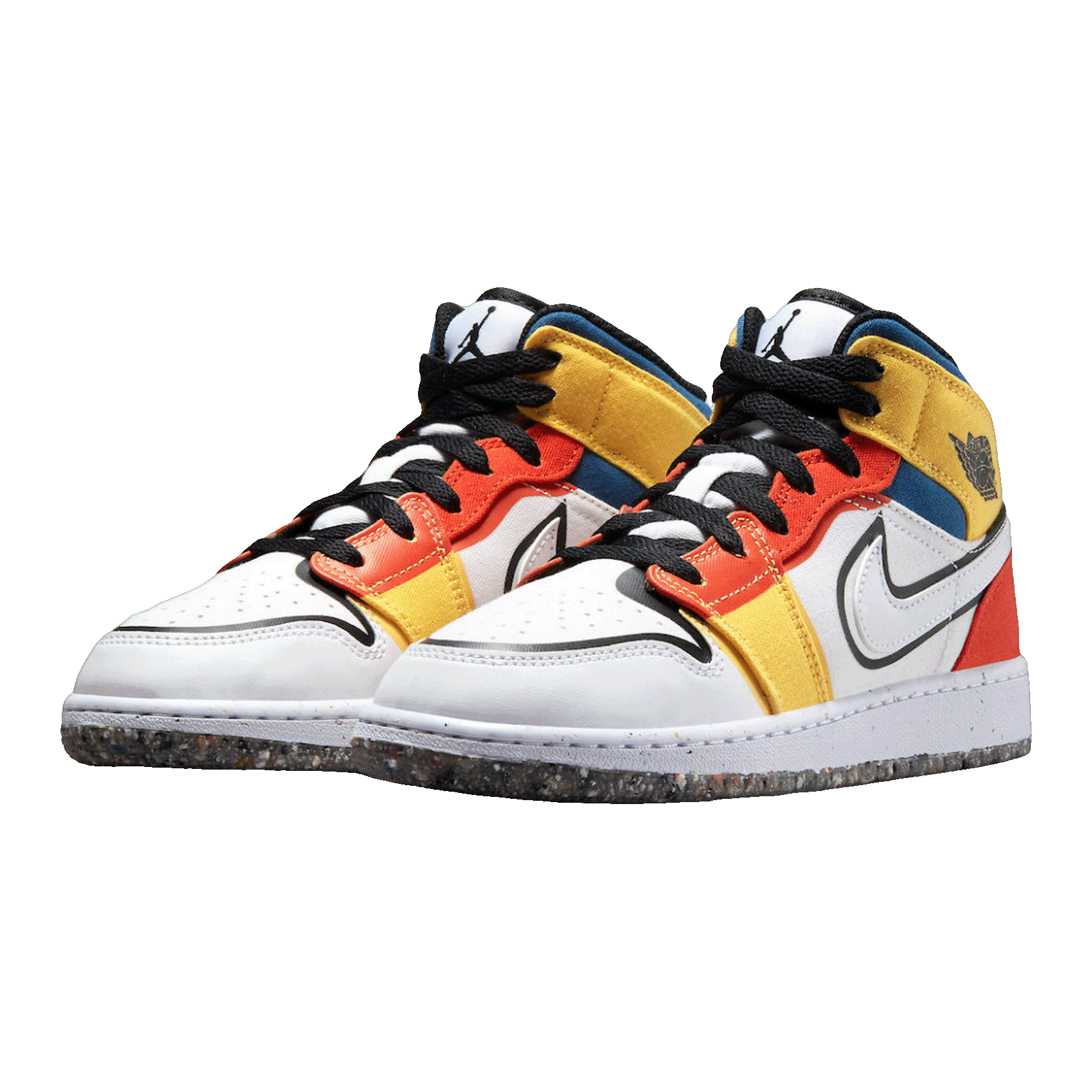 Nike Air Jordan 1 Mid Multi-Color Canvas (GS) Side