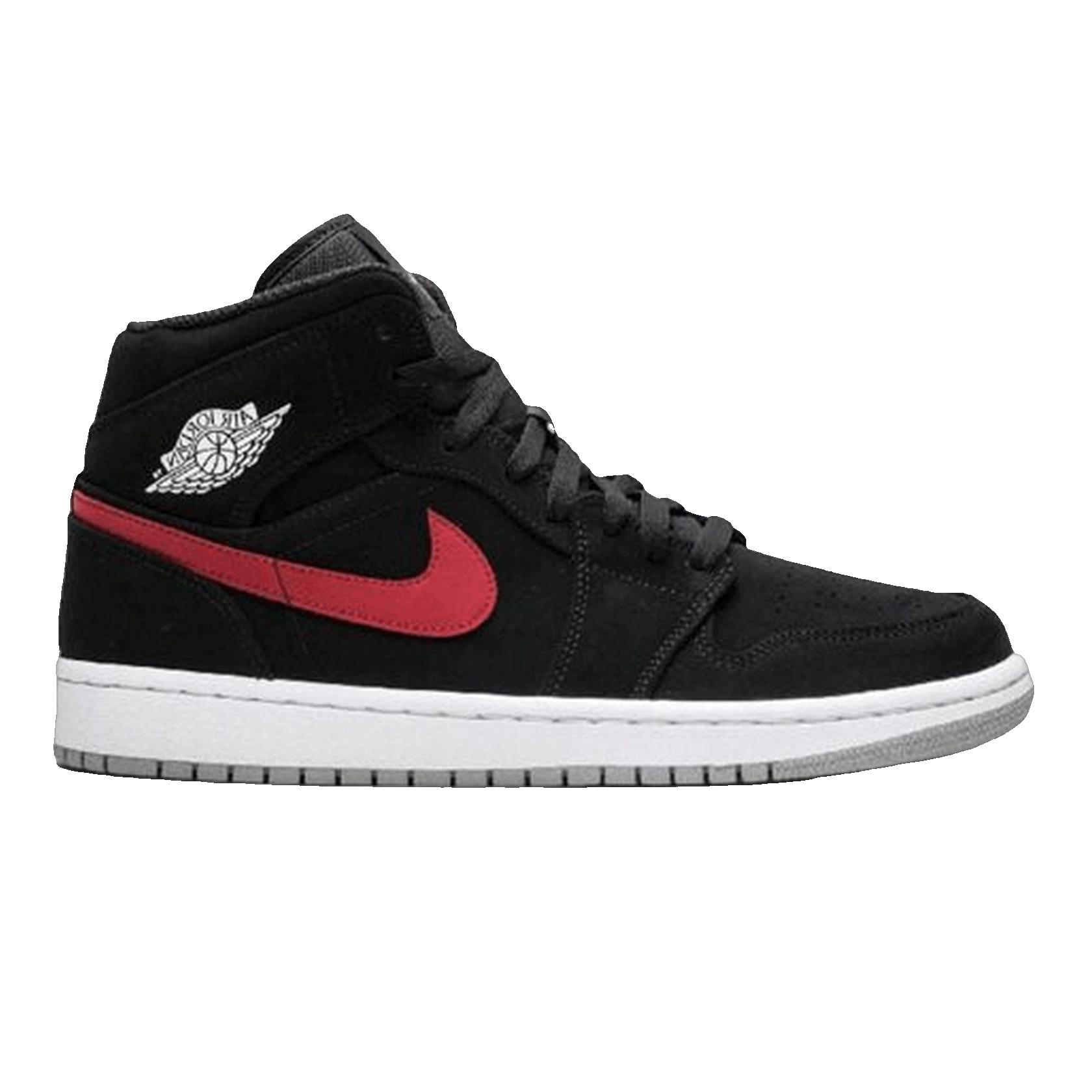 Nike Air Jordan 1 Mid Multi-Color Swoosh Black