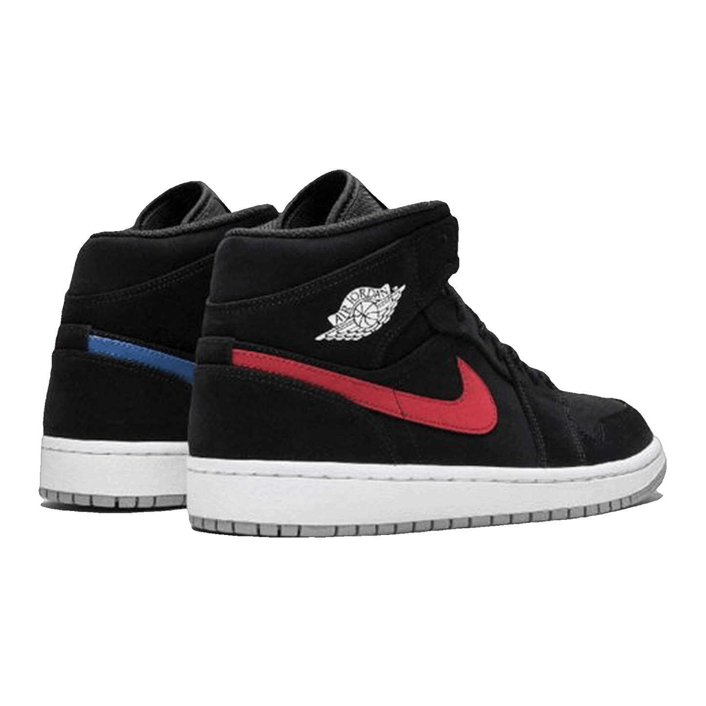 Nike Air Jordan 1 Mid Multi-Color Swoosh Black Back