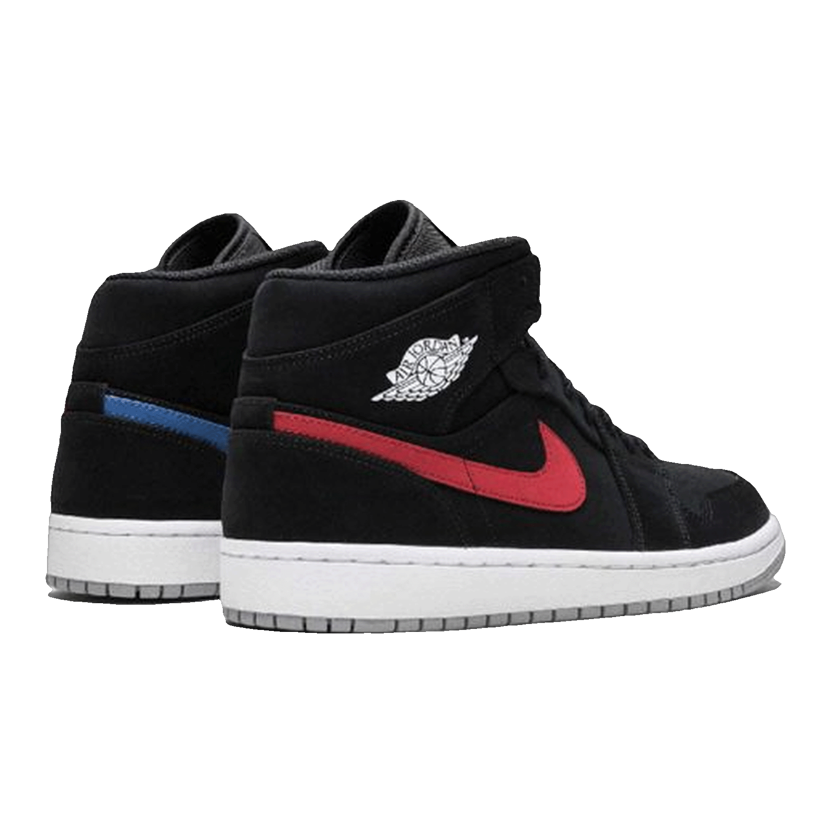 Nike Air Jordan 1 Mid Multi-Color Swoosh Black Back