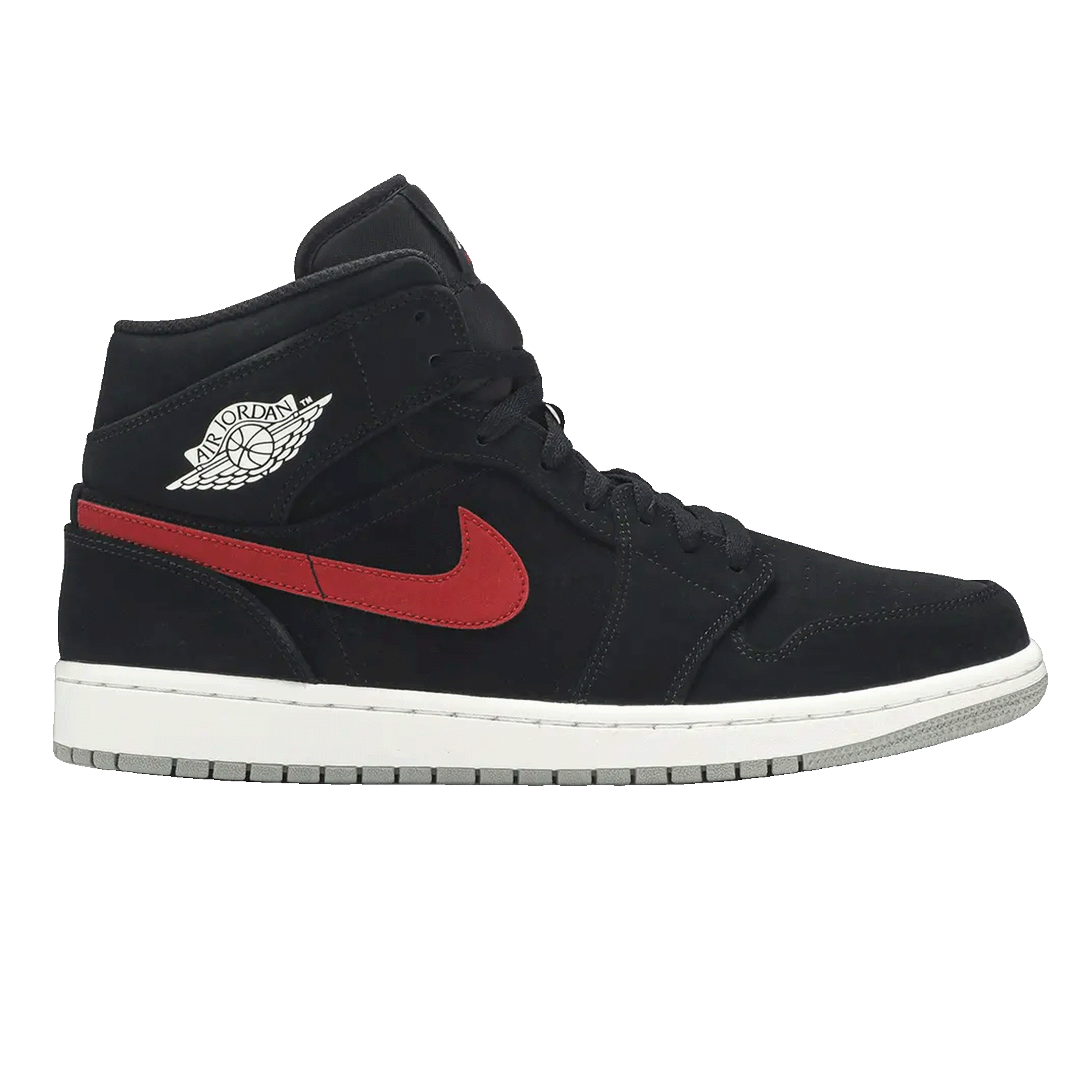 Nike Air Jordan 1 Mid Multi-Color Swoosh Black (GS)
