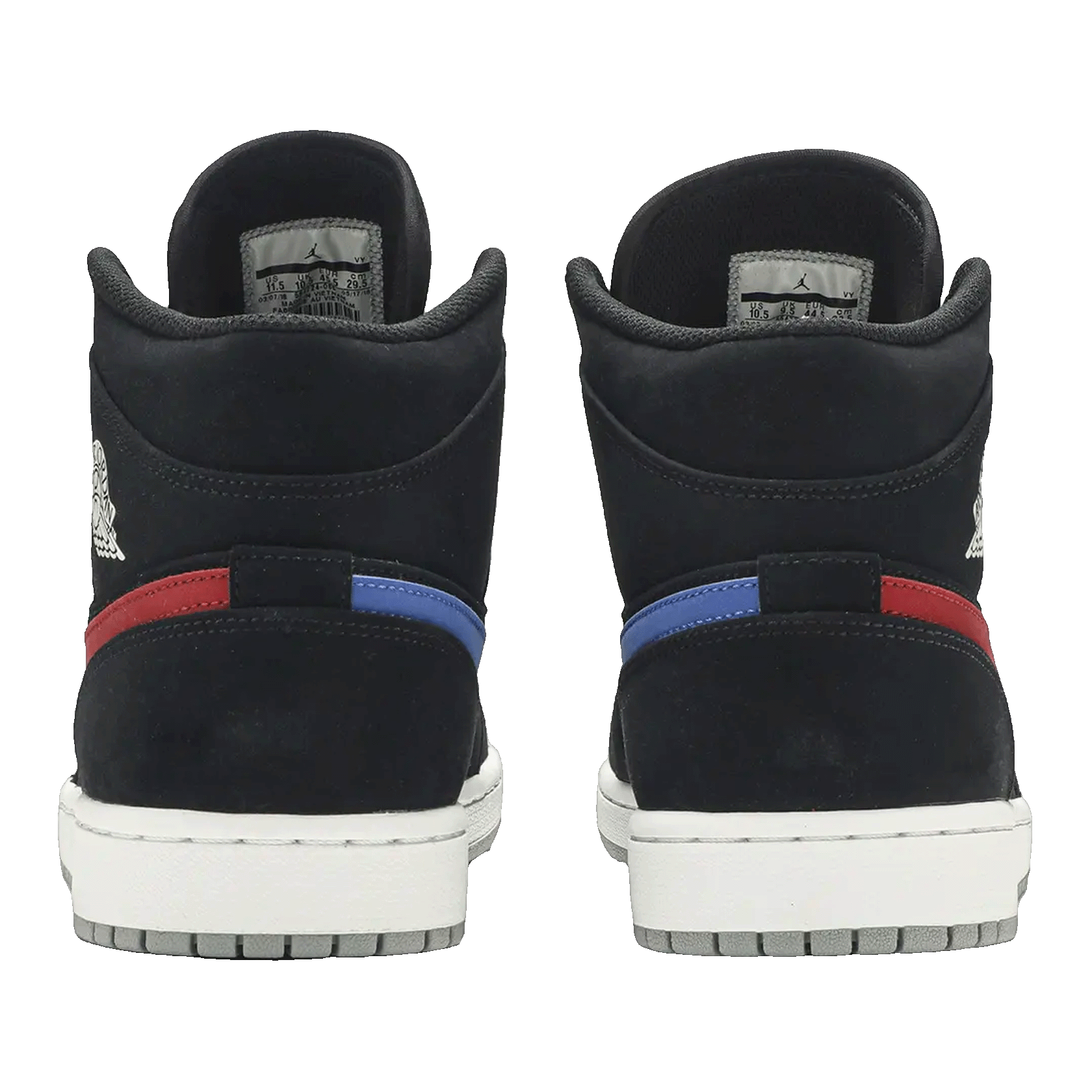 Nike Air Jordan 1 Mid Multi-Color Swoosh Black (GS) Back