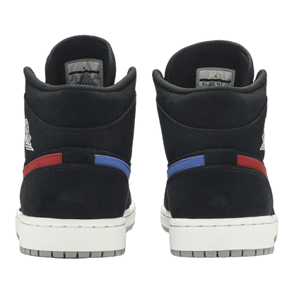 Nike Air Jordan 1 Mid Multi-Color Swoosh Black (GS) Back