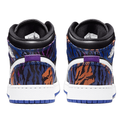 Nike Air Jordan 1 Mid Multi-Color Tiger Stripe (GS) Back