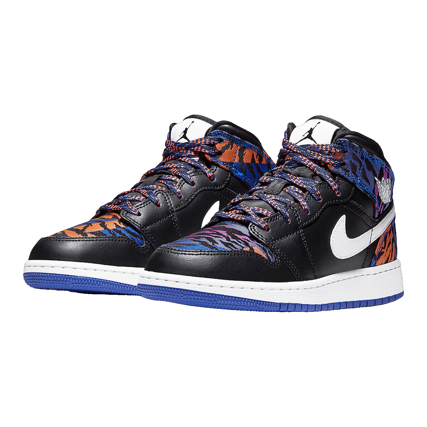 Nike Air Jordan 1 Mid Multi-Color Tiger Stripe (GS) Side