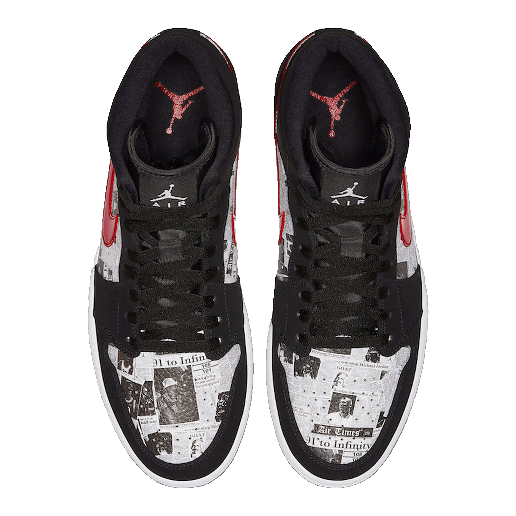 Nike Air Jordan 1 Mid Newspaper Air Times (GS) Oben