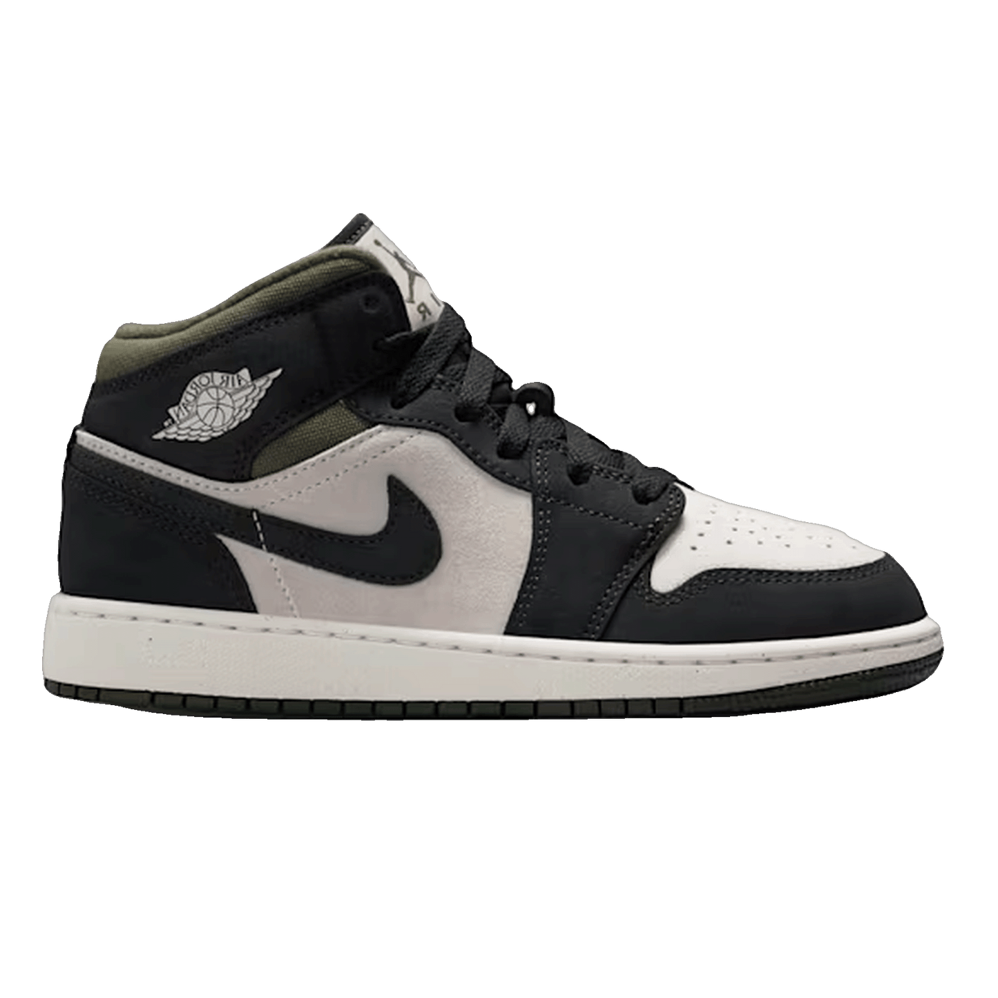 Nike Air Jordan 1 Mid Off Noir Medium Olive (GS)