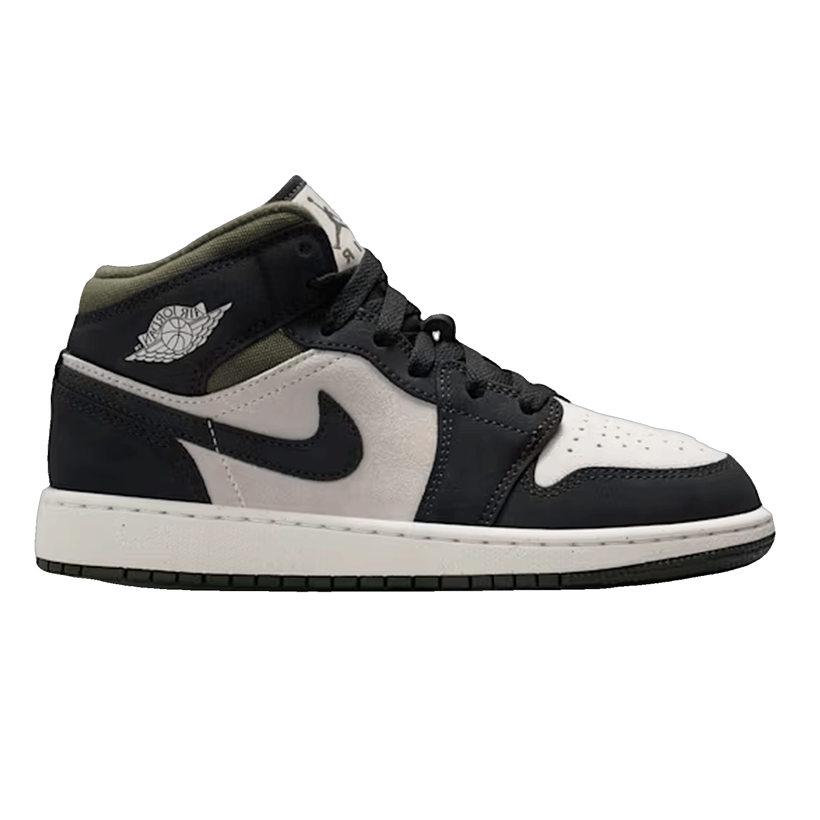 Nike Air Jordan 1 Mid Off Noir Medium Olive (GS)