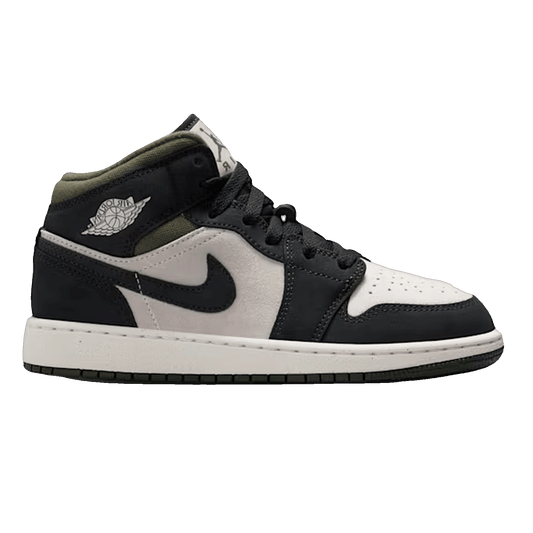 Nike Air Jordan 1 Mid Off Noir Medium Olive (GS)