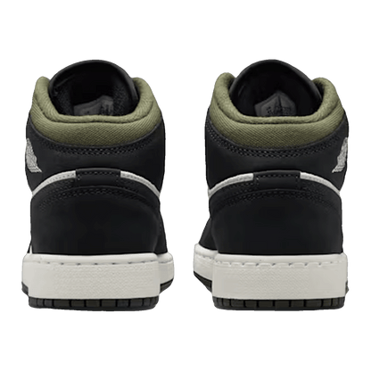 Nike Air Jordan 1 Mid Off Noir Medium Olive (GS) Back