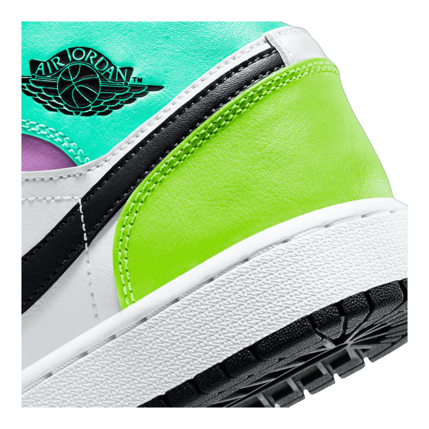 Nike Air Jordan 1 Mid Pastel Black Toe (GS) Detail