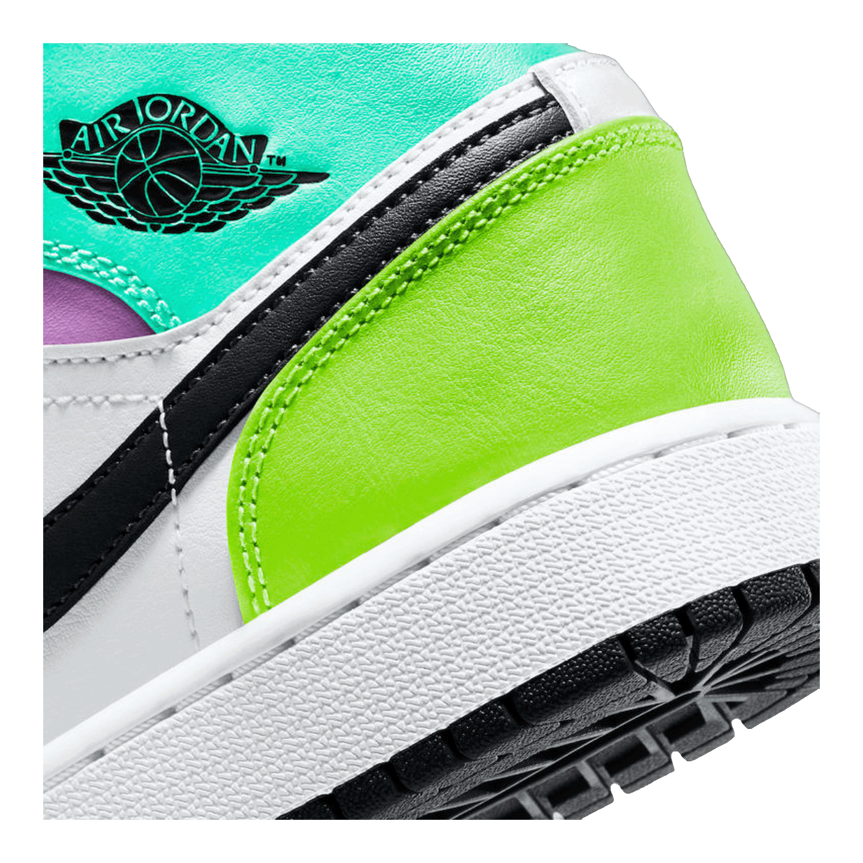 Nike Air Jordan 1 Mid Pastel Black Toe (GS) Detail
