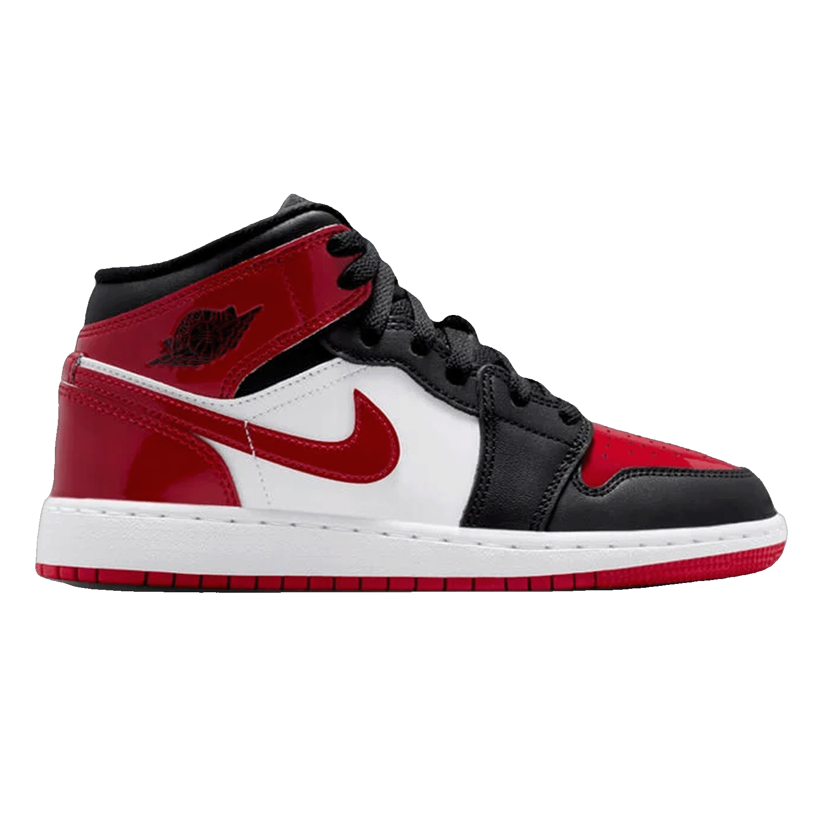 Nike Air Jordan 1 Mid Patent Bred Toe (GS)