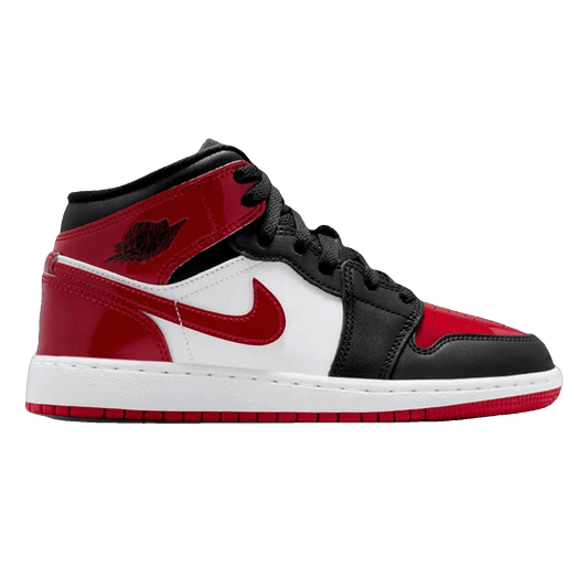 Nike Air Jordan 1 Mid Patent Bred Toe (GS)
